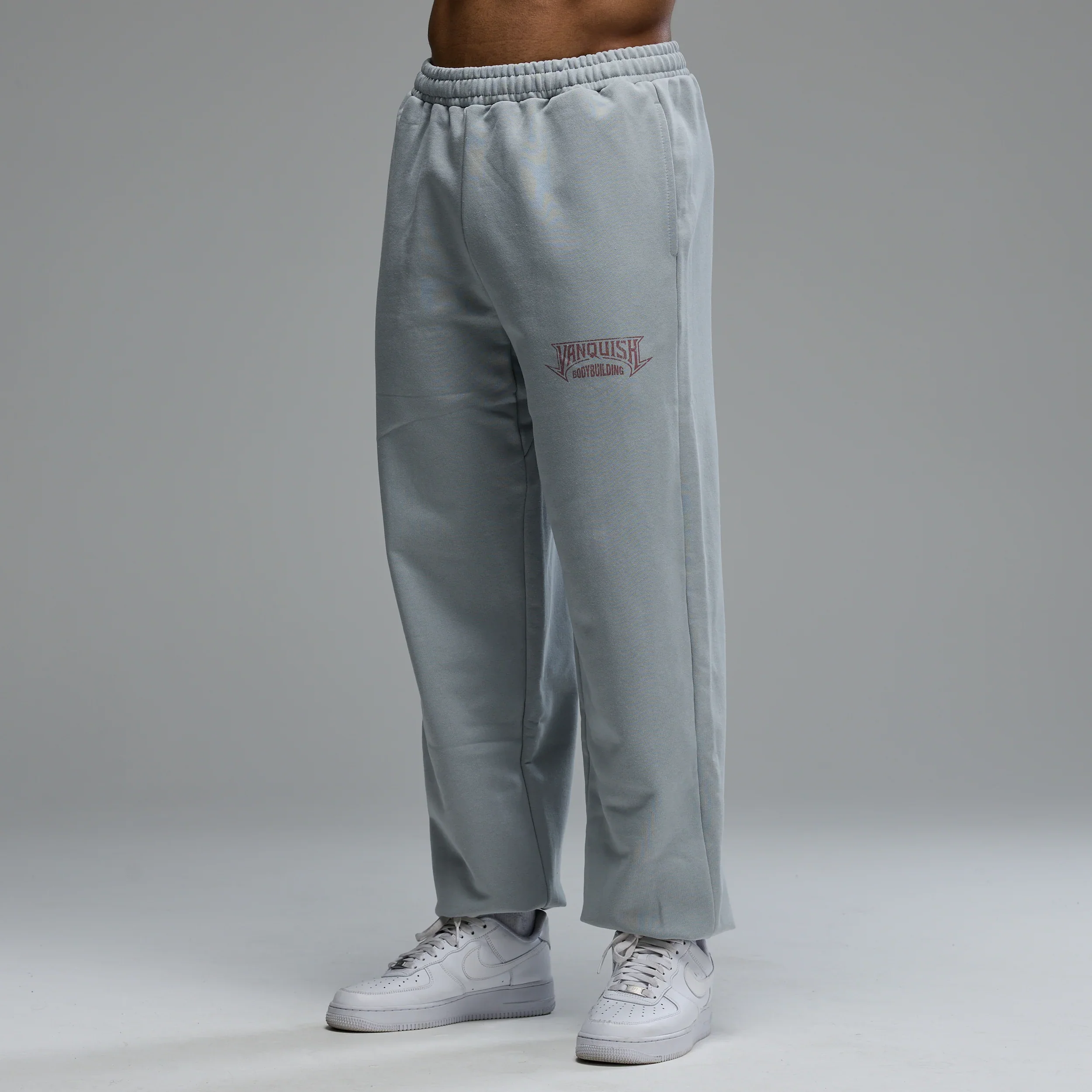 BODYBUILDING EMBLEM GREY OVERSIZED SWEATPANTS
