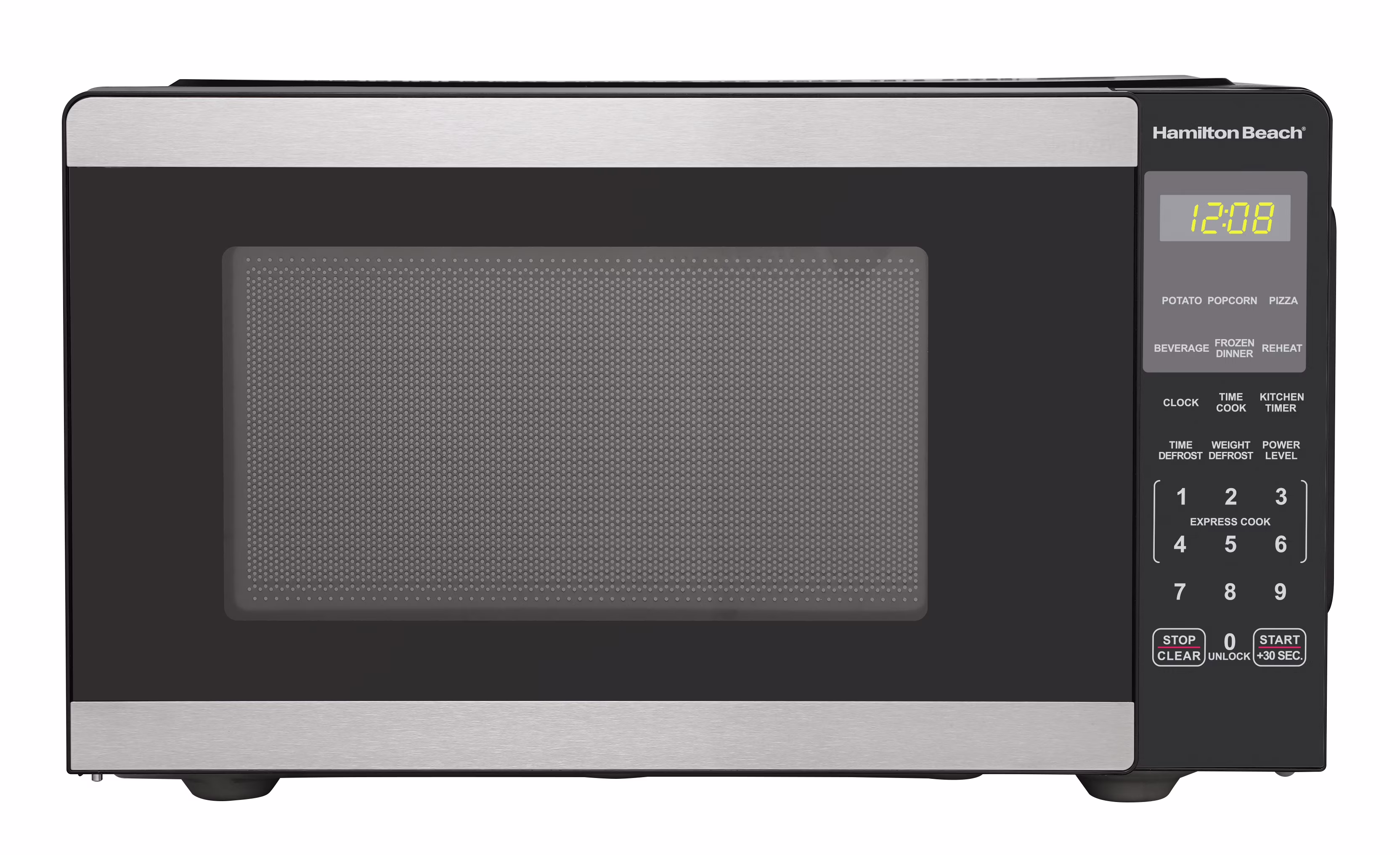 0 9 Cu ft Countertop Microwave Oven, 900 Watts, Stainless Steel, New(Stainless steel)