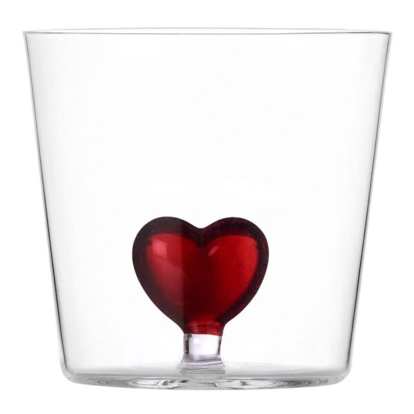Cuore vannglass 35 cl hjerte rød