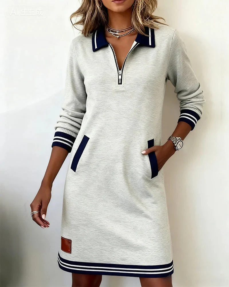 Robe en maille sportive avec col zippé