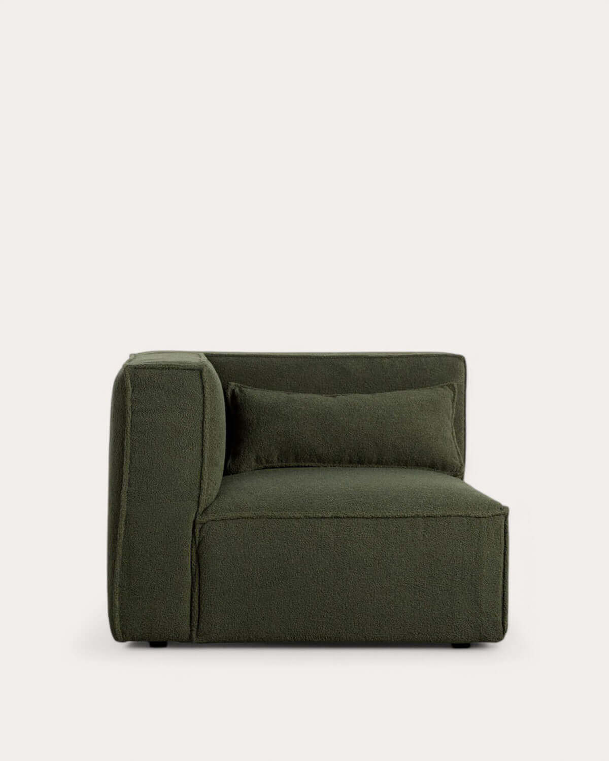 Kilhe Bouclé - Sillón Esquinero Modular con Puff de Tela Bouclé Kilhe