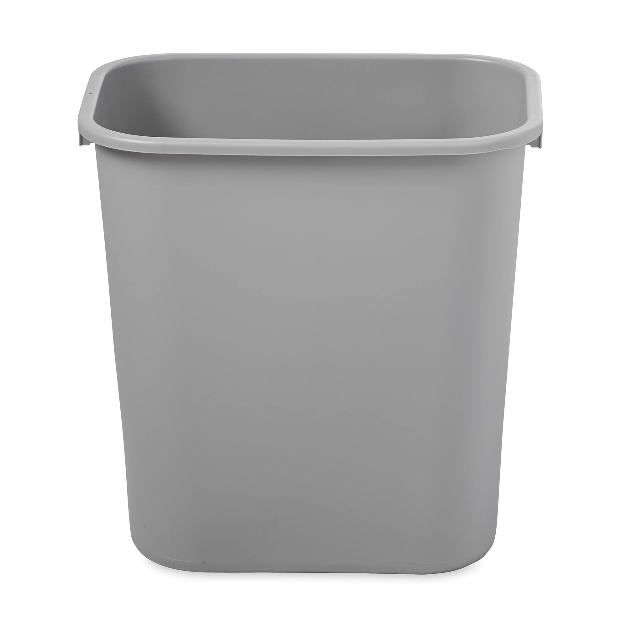 Rubbermaid Deskside Plastic Wastebasket, Rectangular, 7 gal, Gray