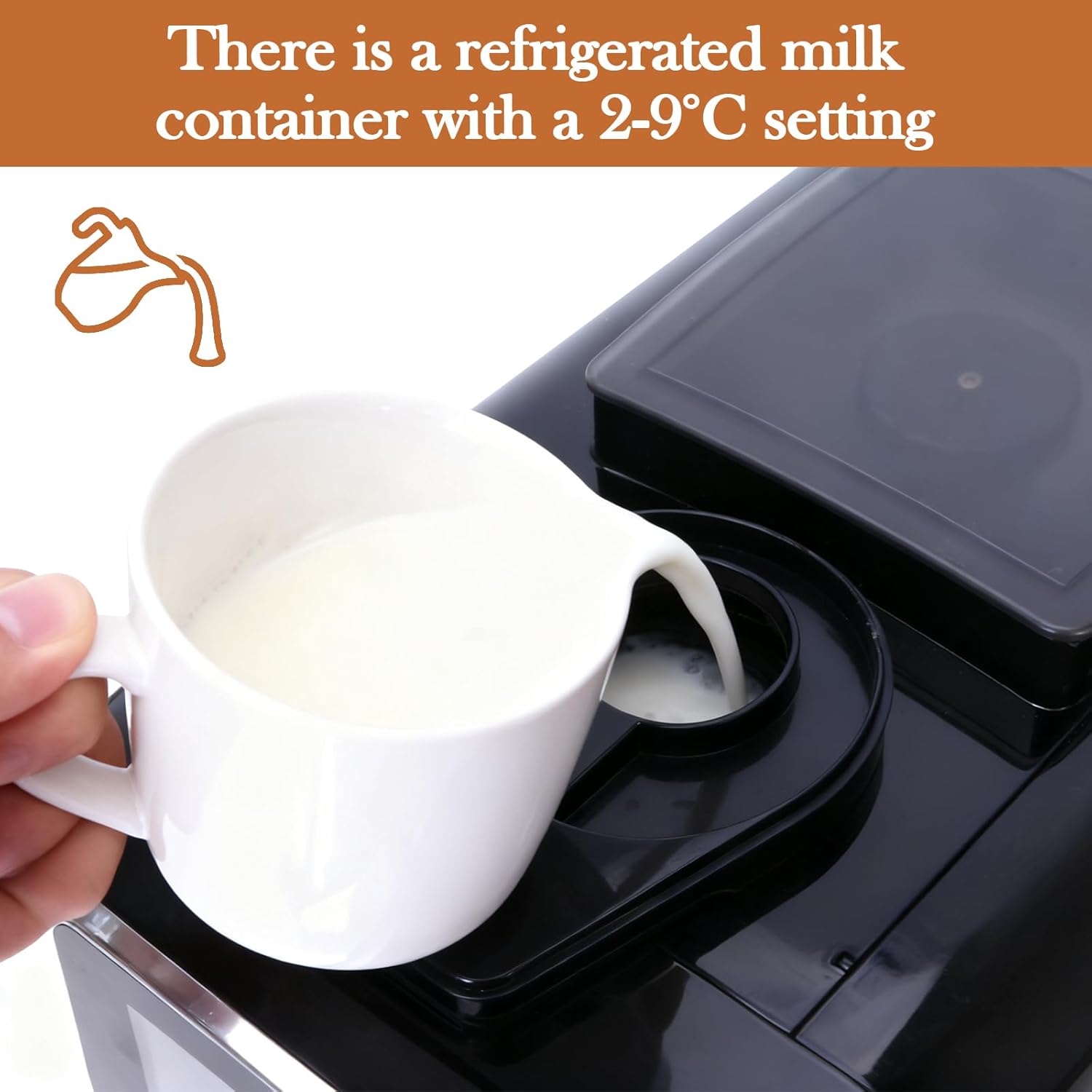 Fully Automatic Espresso Coffee Machine with Milk Cooler 4.3