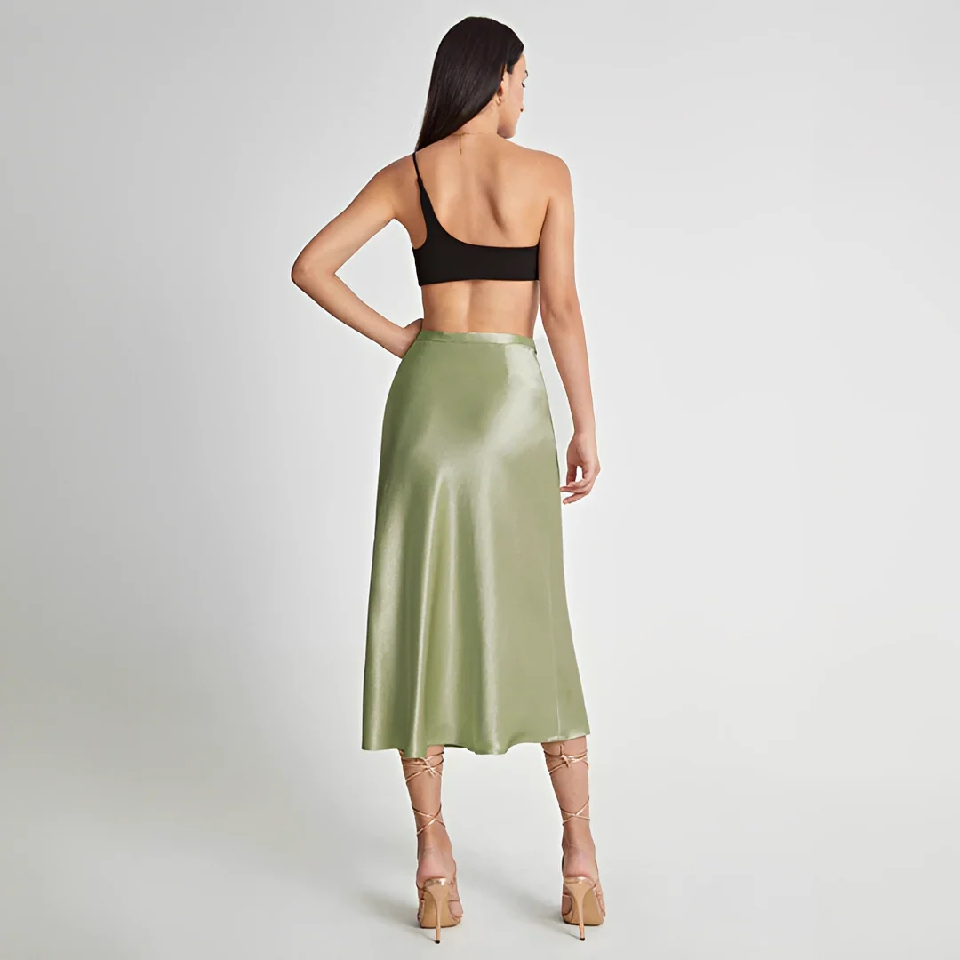 Emilia - Jupe midi fluide à taille haute