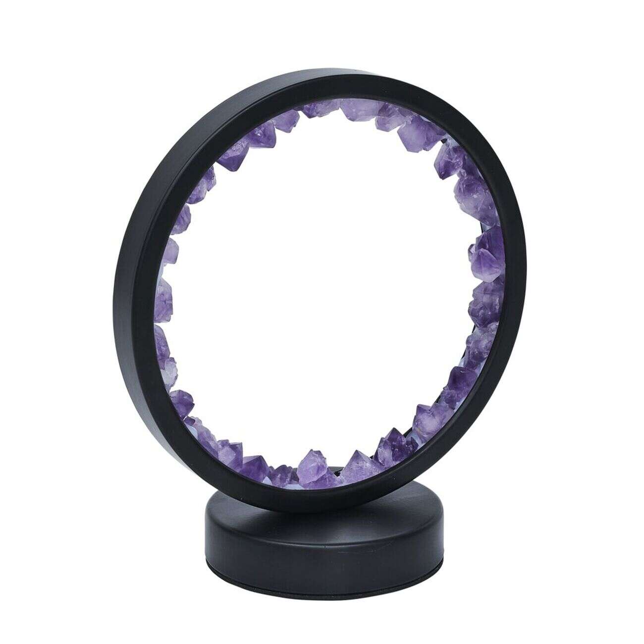 Lampe circulaire à LED avec pierres minérales