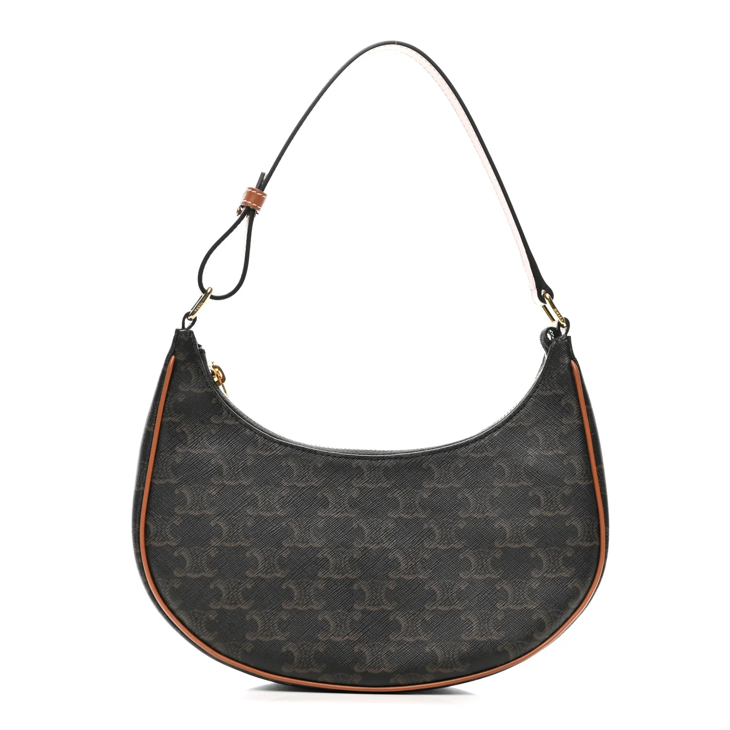 Triomphe Canvas Calfskin Ava Shoulder Bag Tan