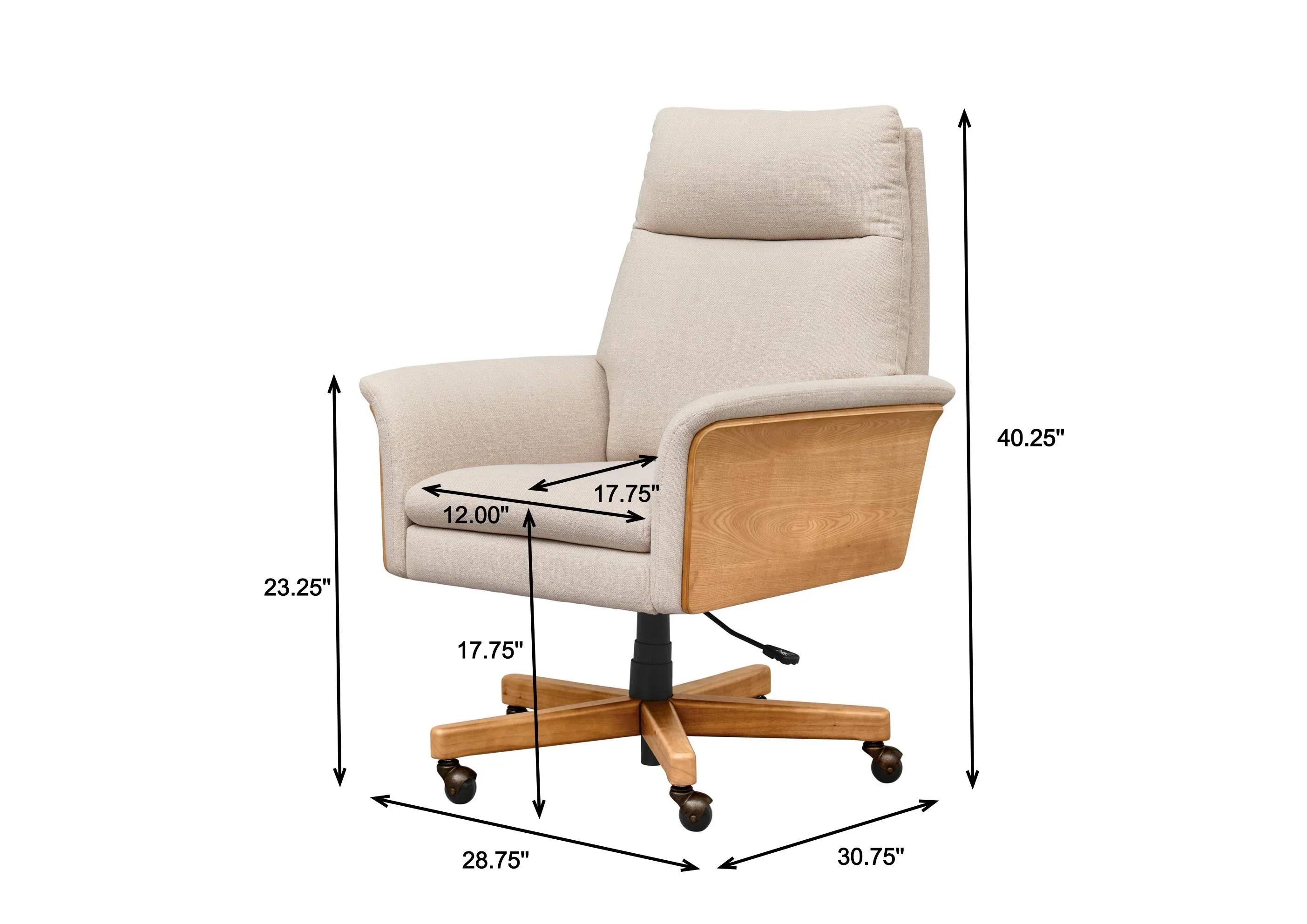 Better Homes & Gardens Juliet Tall Back Office Chair, Olive and Light Honey Finish