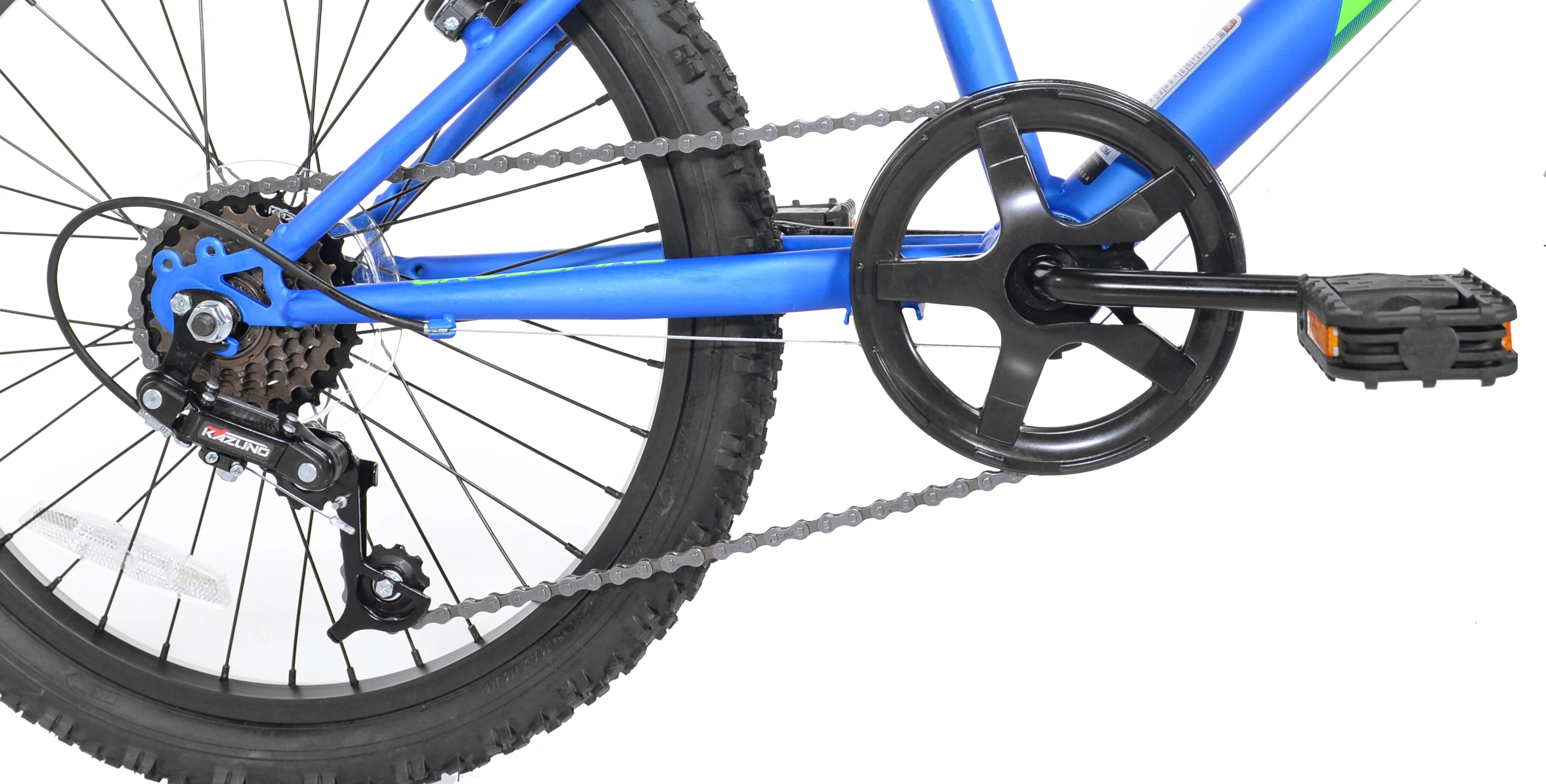 20" Crossfire 6 Speed Boy's Mountain Bike, Blue/Green Image 5
