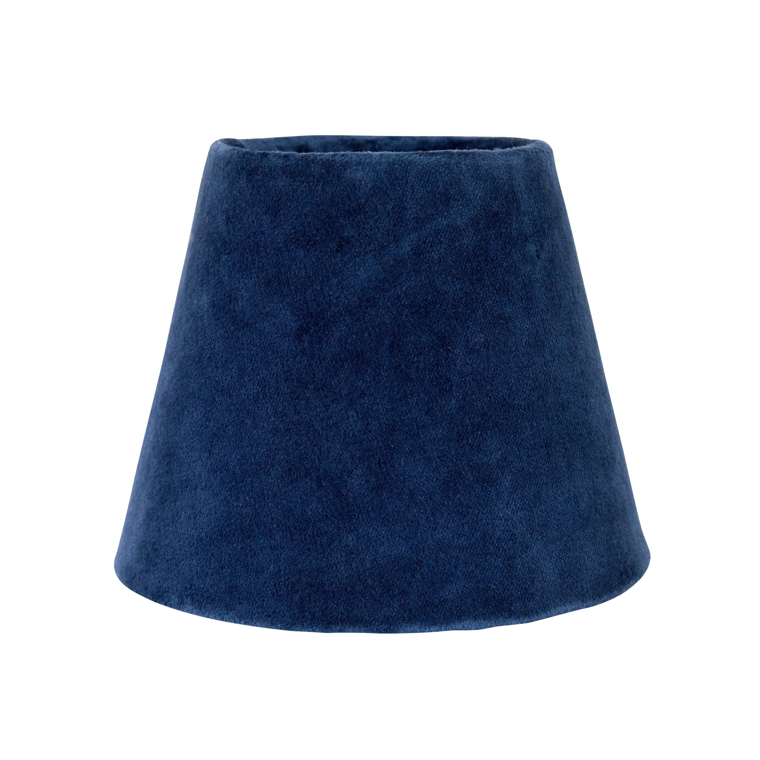 Tapered Velvet Shade Teal Blue 16x10x13cm