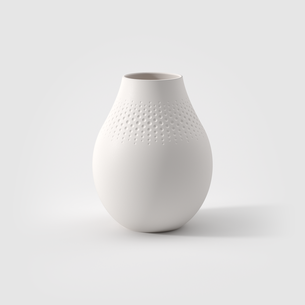 Manufacture Vase - White, 6.3'' x 8.1'', Premium Porcelain