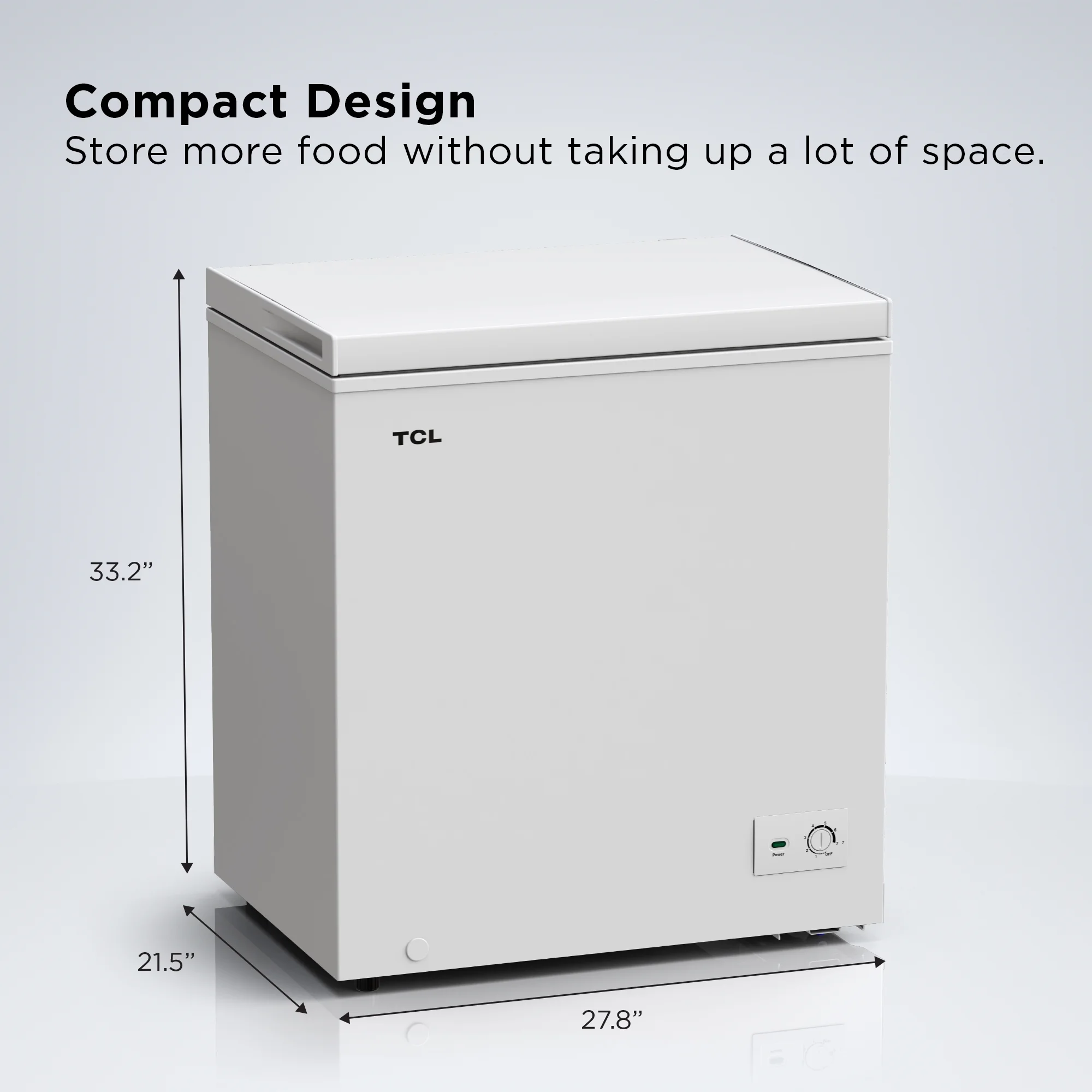 TCL 5.0 Cu. Ft. Chest Freezer, White, Garage Ready, CF053W