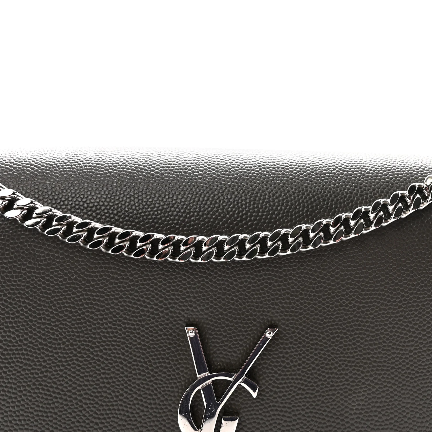 Grain De Poudre Medium Classic Monogram Kate Satchel Earth Grey