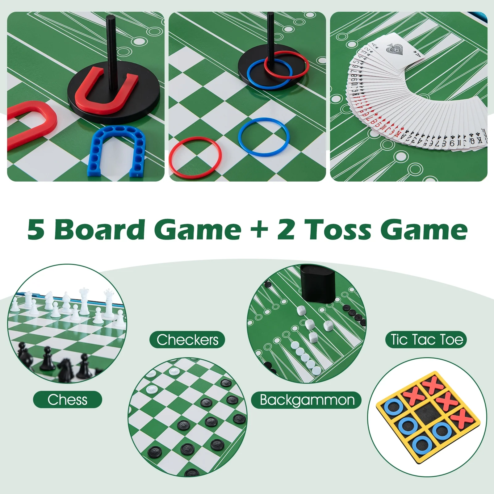 Costway 14 - in - 1 Combo Game Table Set with Foosball Air Hockey Ping Pong Chess Shuffleboard
