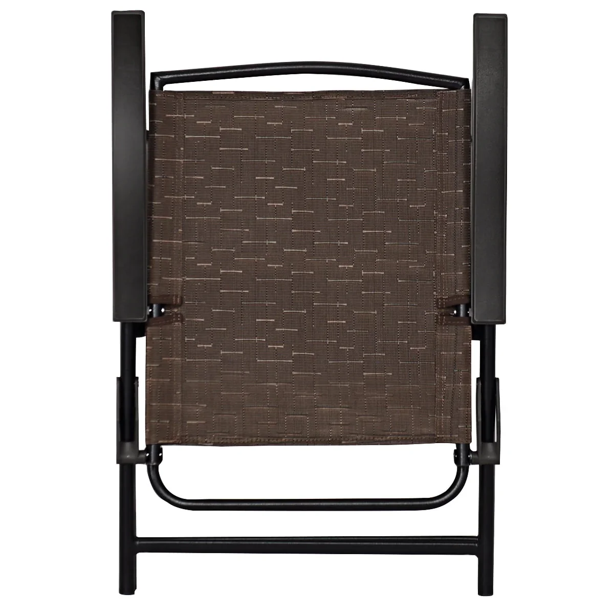 Topbuy Set of 4 Folding Sling Chairs Steel Armrest Patio Garden Pool Adjustable Back