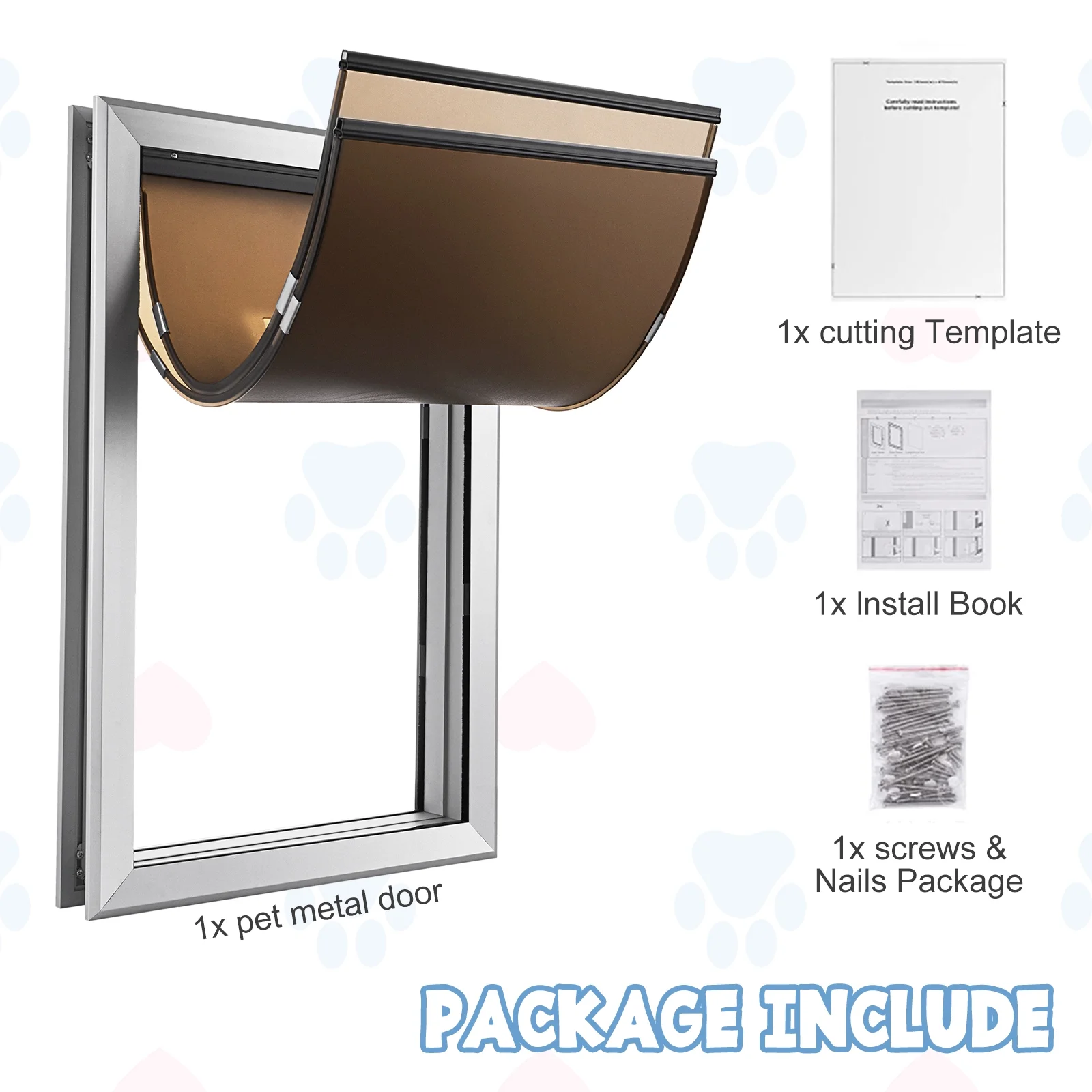 Large Dog Door Aluminum Dog Doors W/Extra-Large Flap 17.5" W x 27.7" H Doggie Doors for Large Dog Up to 220lbs - Image 8