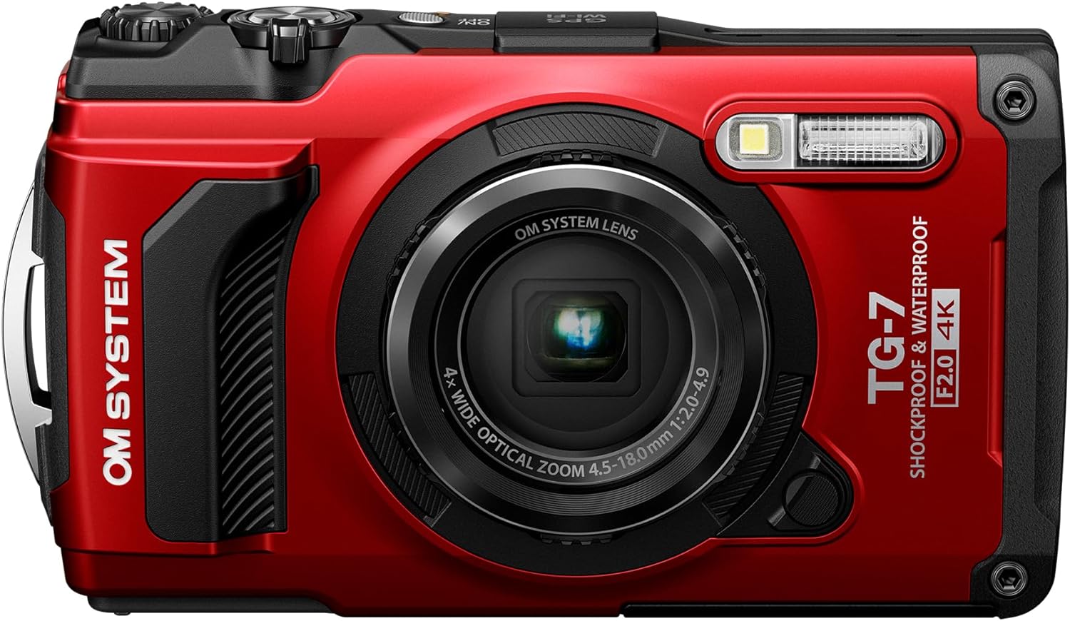 OM System OLYMPUS Tough TG-7 Red Underwater Camera  Waterproof  Freeze Proof  High Resolution Bright  4K Video 44x Macro Shooting (Successor Olympus TG-6)