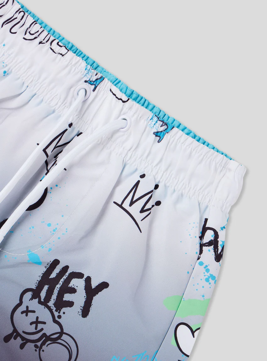 Terranova Boxer mare fantasia sfumata con stampe graffiti