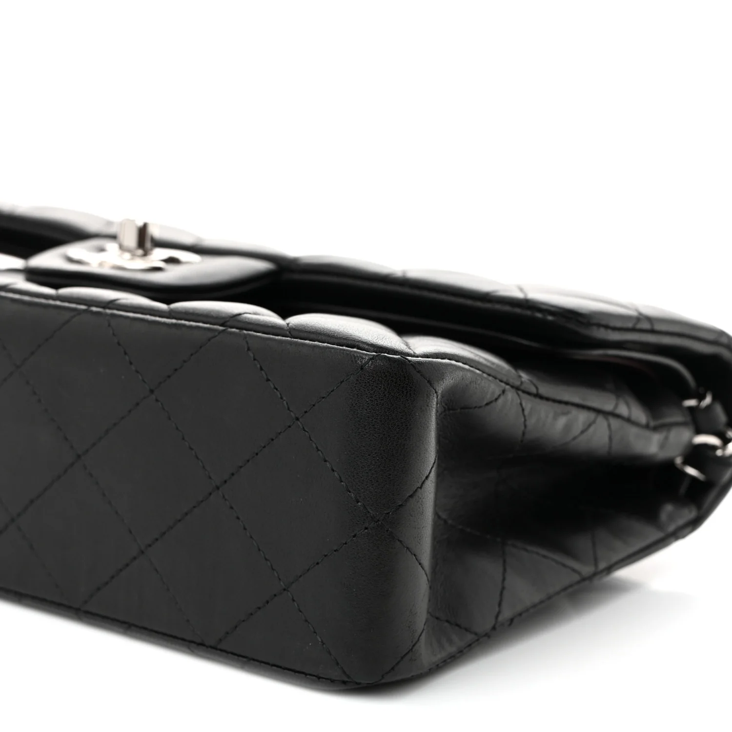 Lambskin Quilted Small Double Flap Black