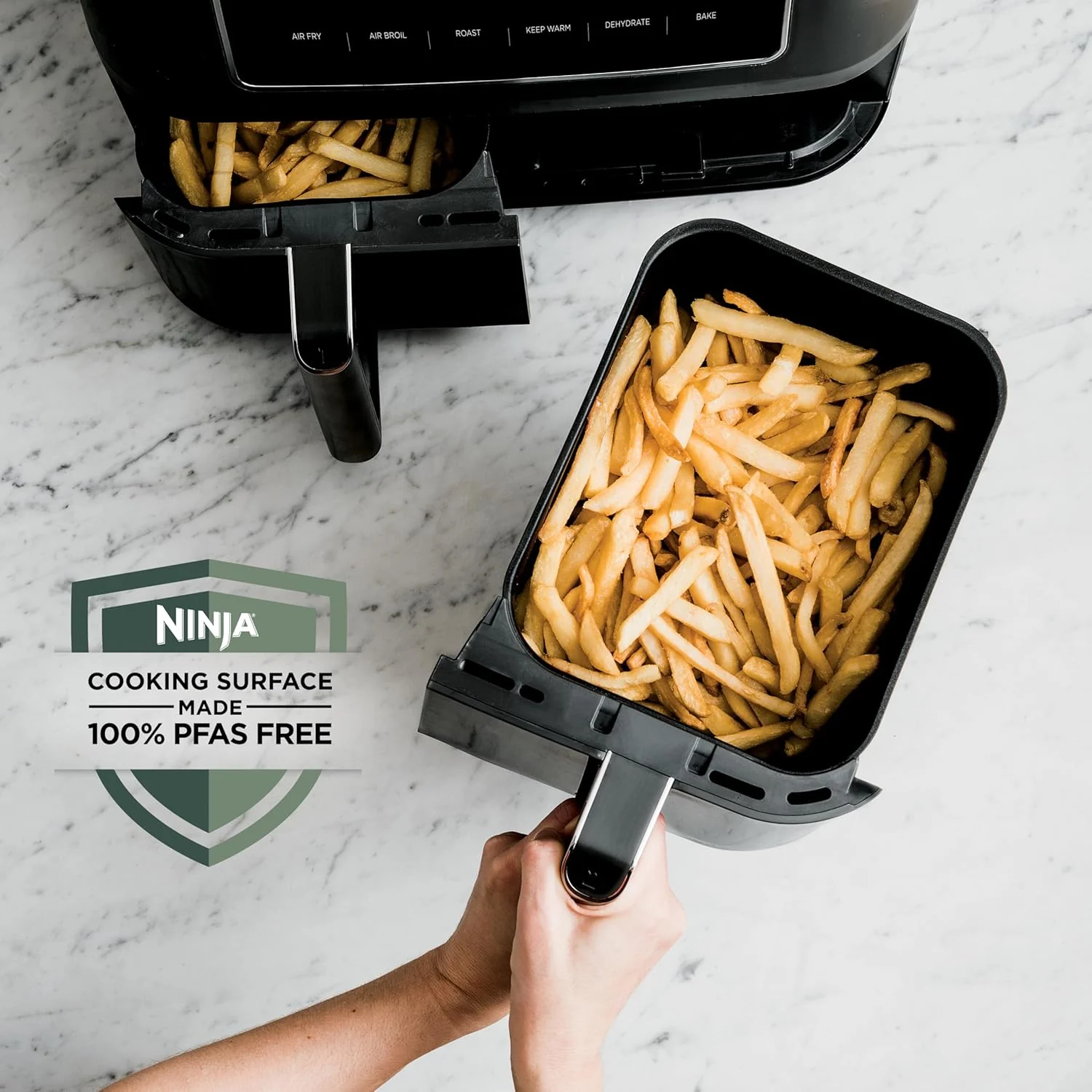 Friteuse à air Ninja Foodi 6-en-1 FlexBasket avec MegaZone de 7 pintes et séparateur de panier