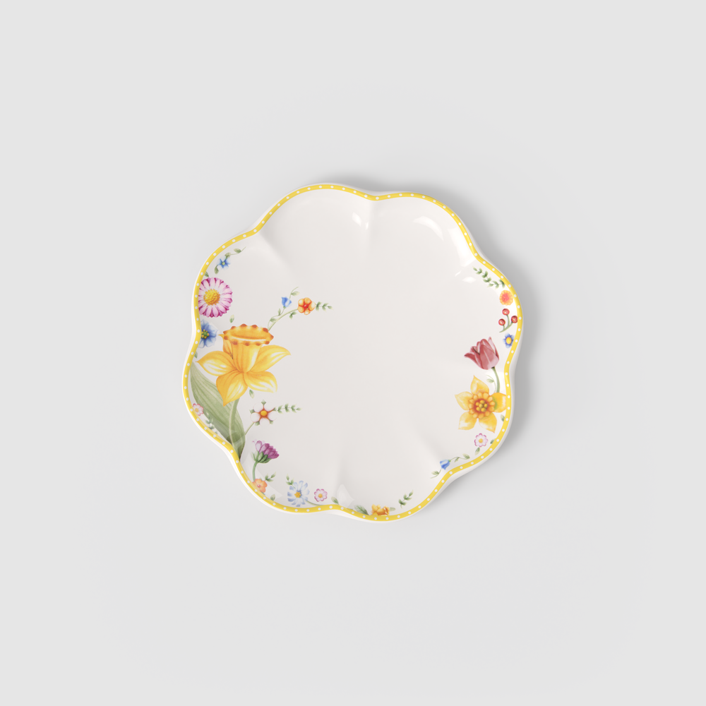Spring Awakening Salad/ Dessert Plate - Yellow, 8.8'', Premium Porcelain
