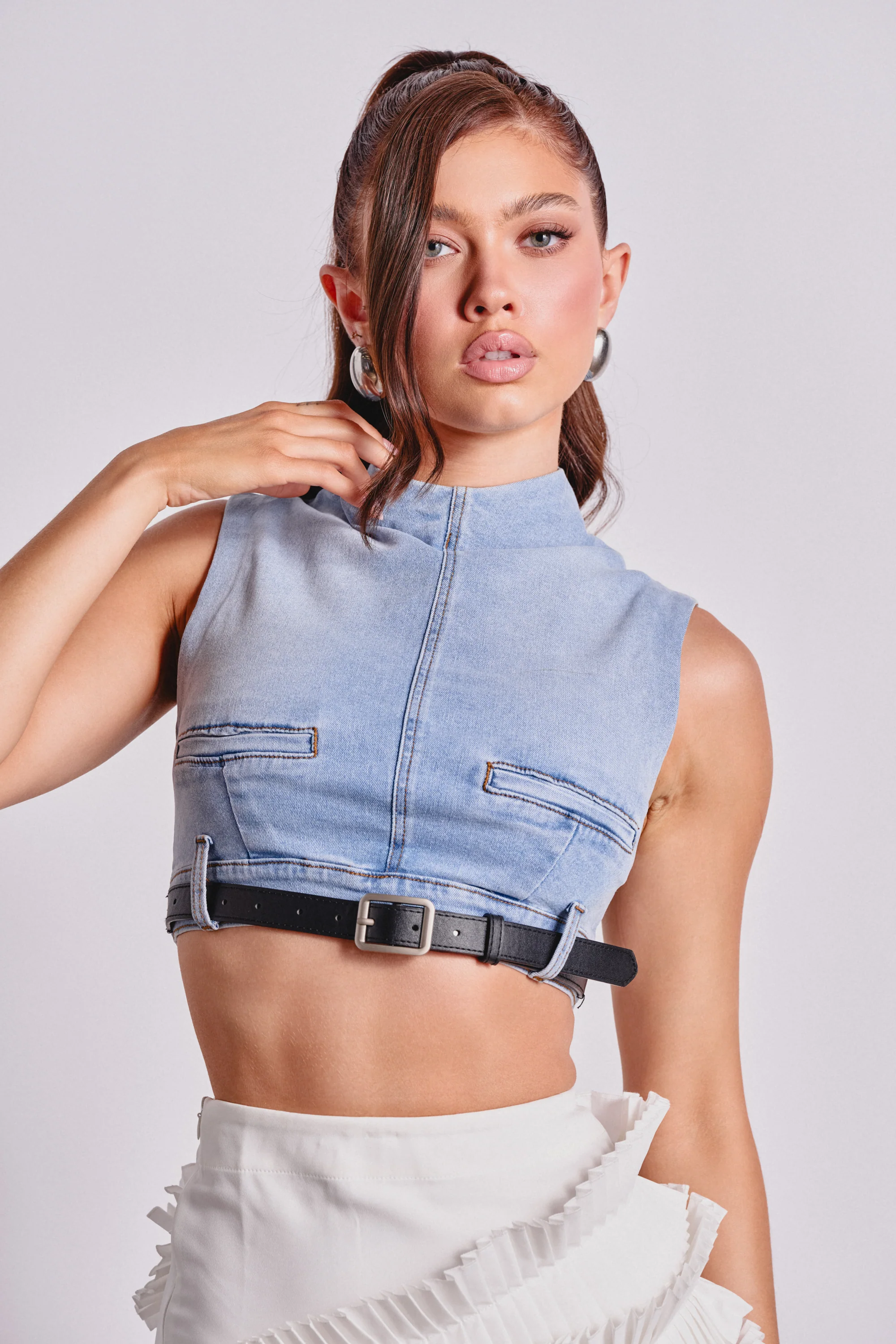 JENNY DENIM BLOUSE - Akira Store