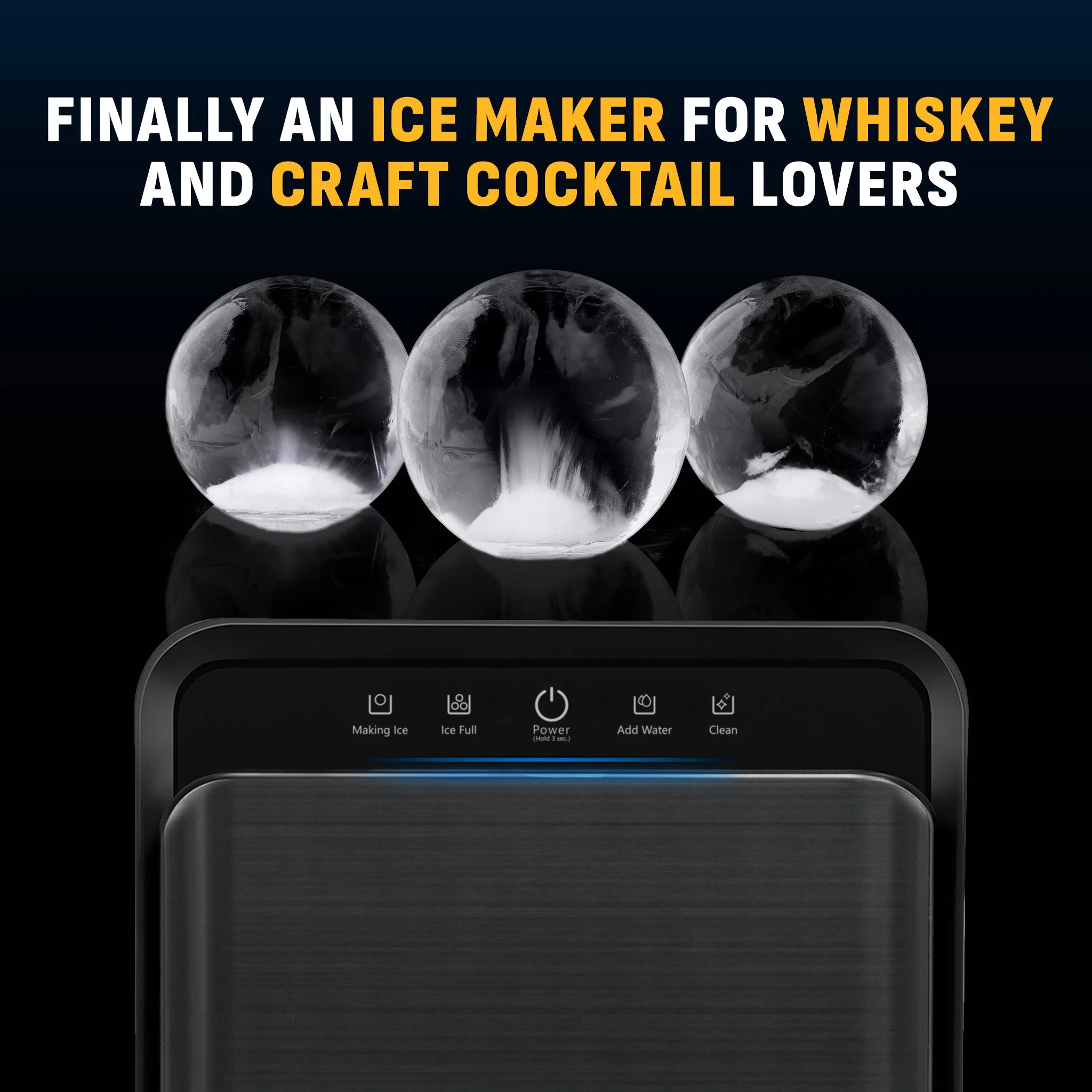 Newair Countertop Whiskey Ice Ball Maker 32 Ice Spheres / 24 Hours
