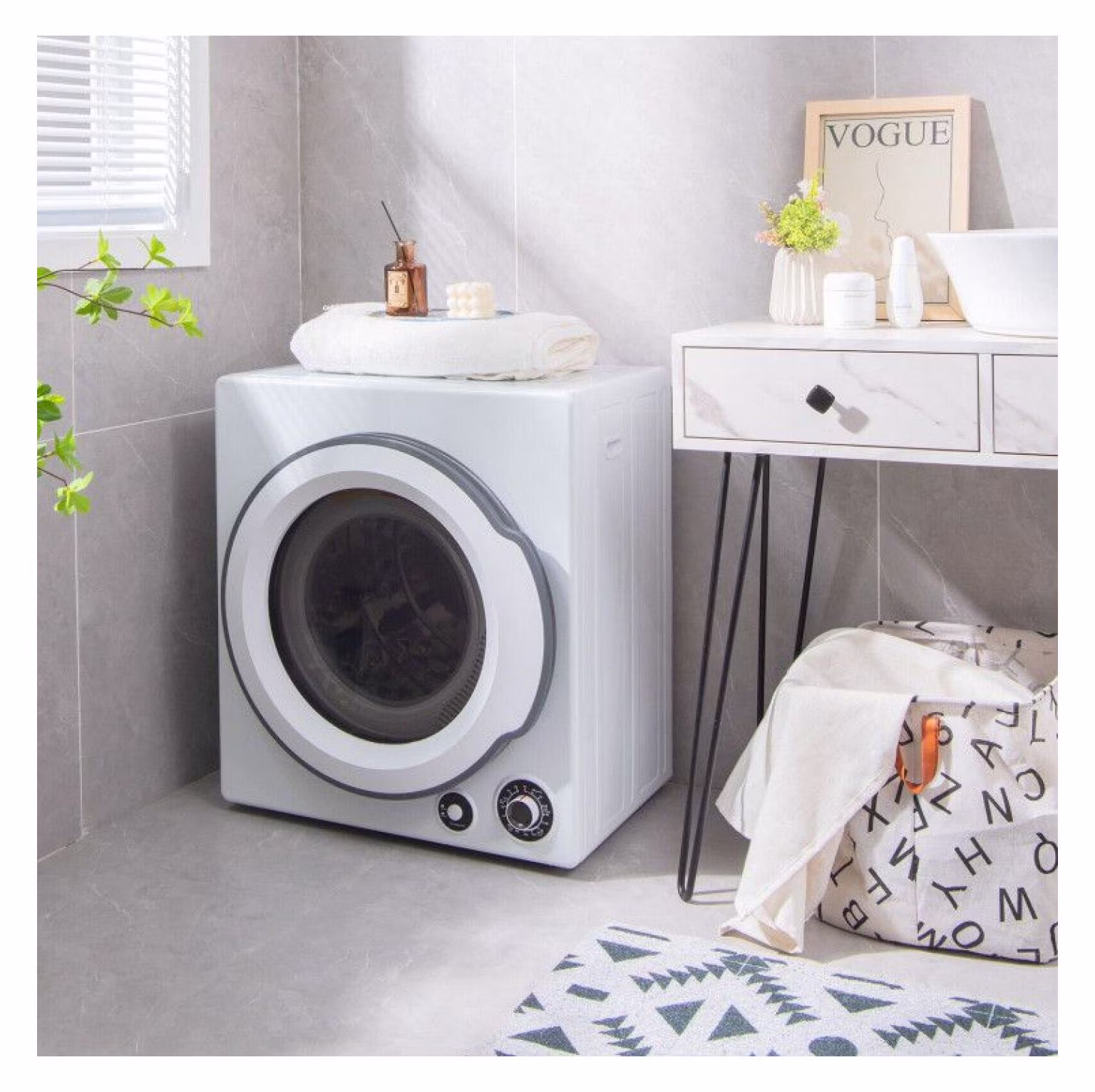 Electric Laundry Dryer, 13.2 lb Compact Tumble Dryer with Stainless Steel Tub, 4 Drying Modes, 2 Heat Settings, ETL Certified - for Apartments, Dorms, Rvs