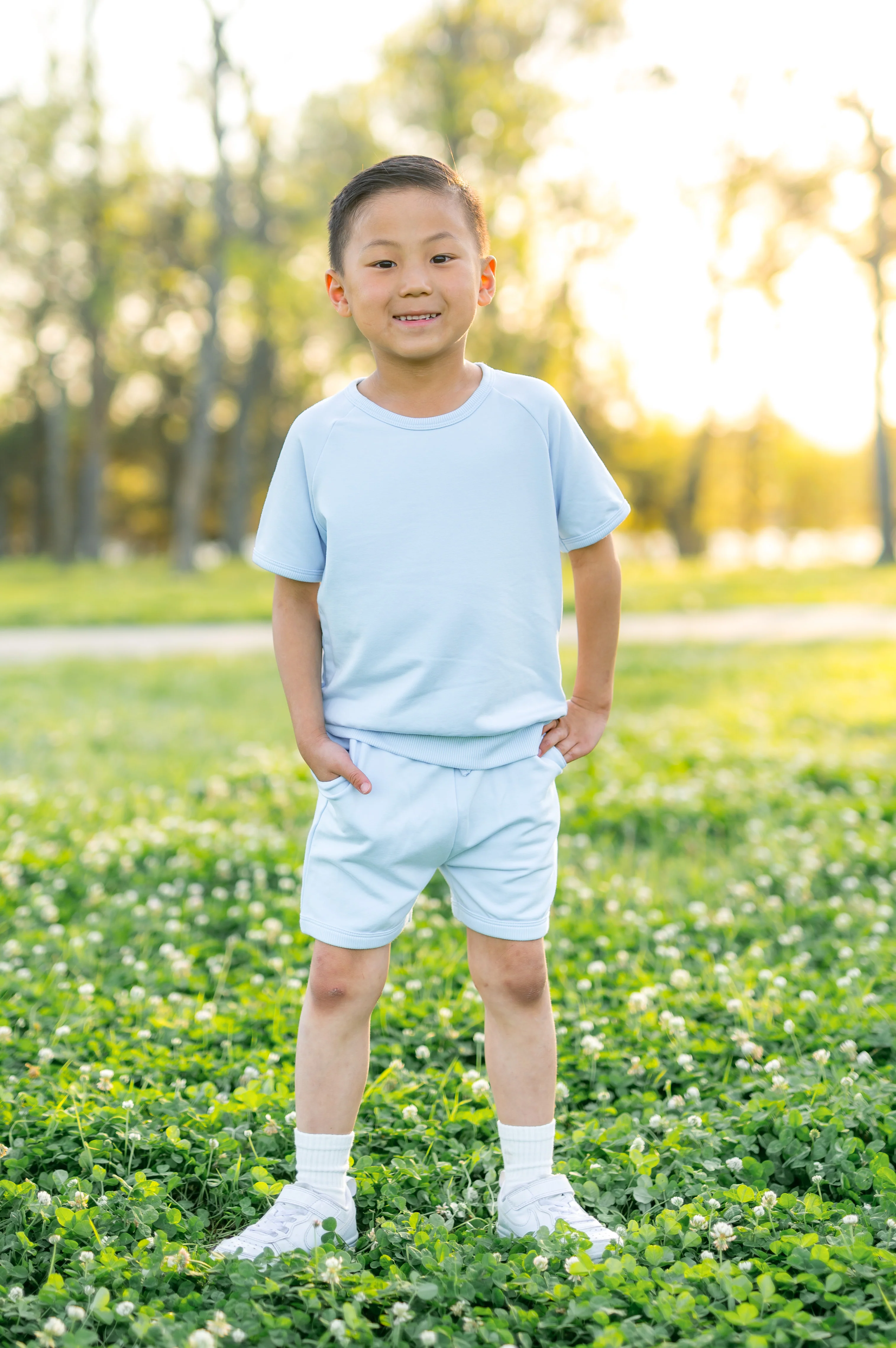Short Sleeve Jogger Set in Breeze