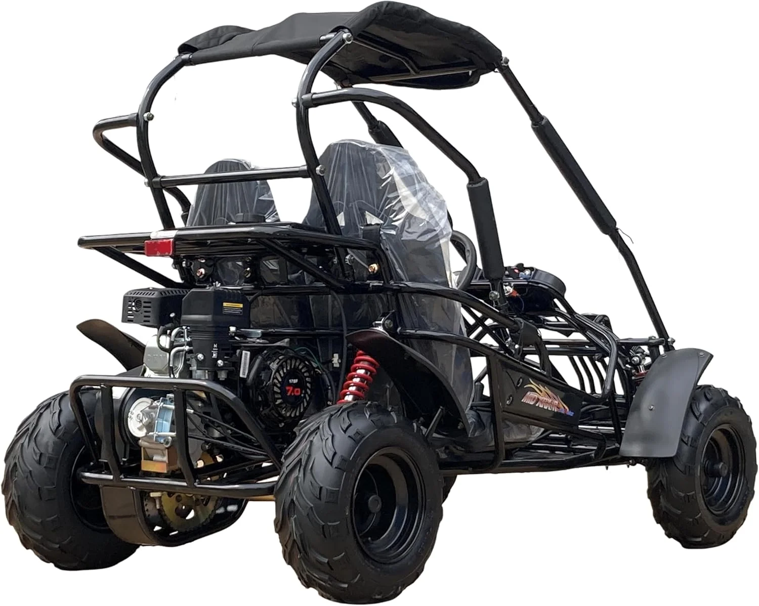 TRAILMASTER Mid XRX/R - Deluxe Go Kart Buggy with Reverse, Full Roll Cage and Safety Harness, Ages 10 and up, 196 CC Electric Start. with Assembled Version Now! (Pre - Assembled, Black)