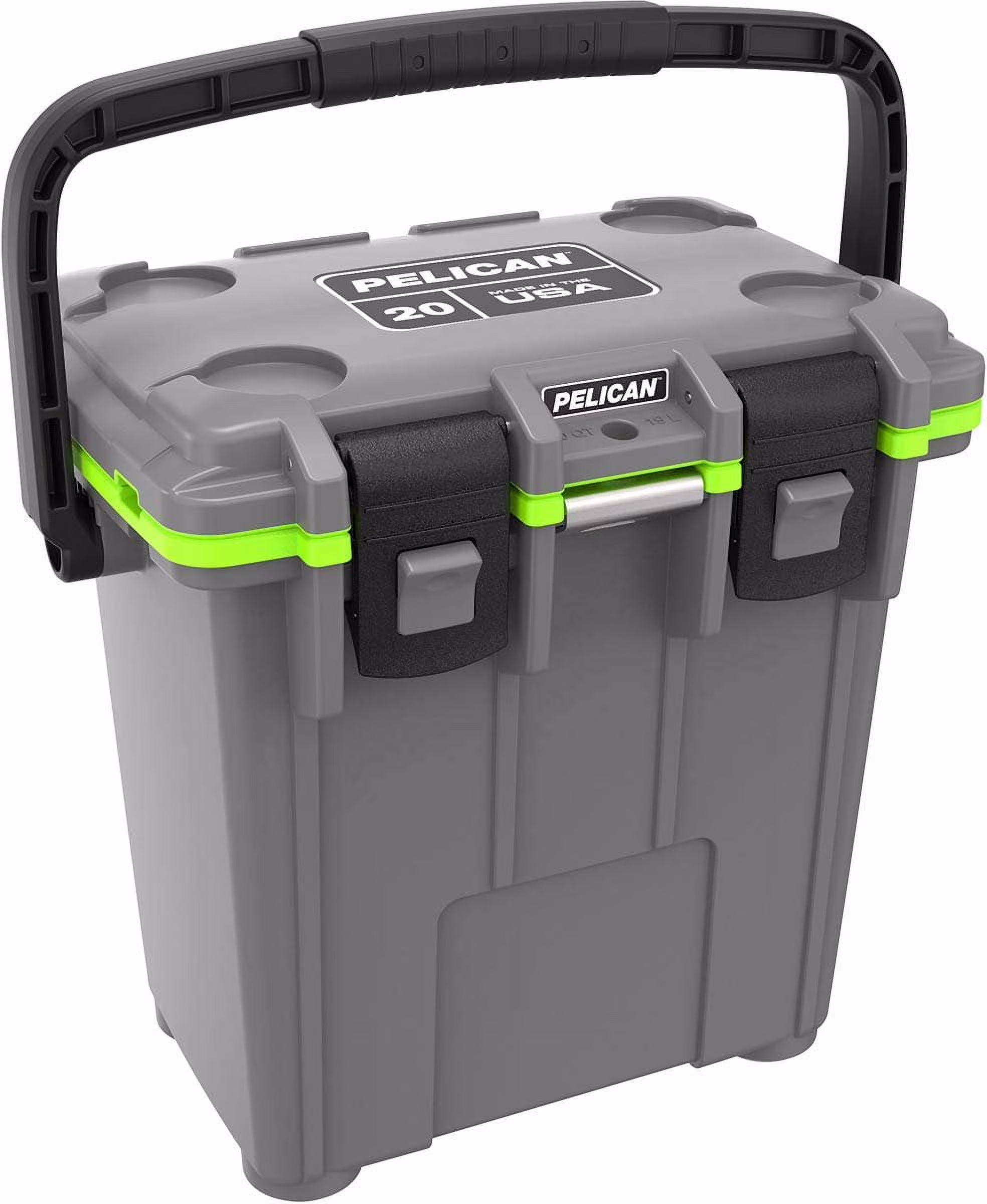 20QT Elite Cooler Dark Grey/Green 15 Can or 4 Wine Bottle Capacity with Ice 2 Day Ice Retention Guaranteed for Life(Grey/Green)