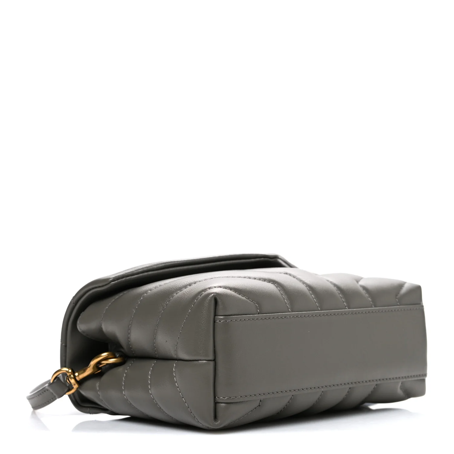 Calfskin Y Quilted Monogram Toy Loulou Crossbody Bag Grey Kaki