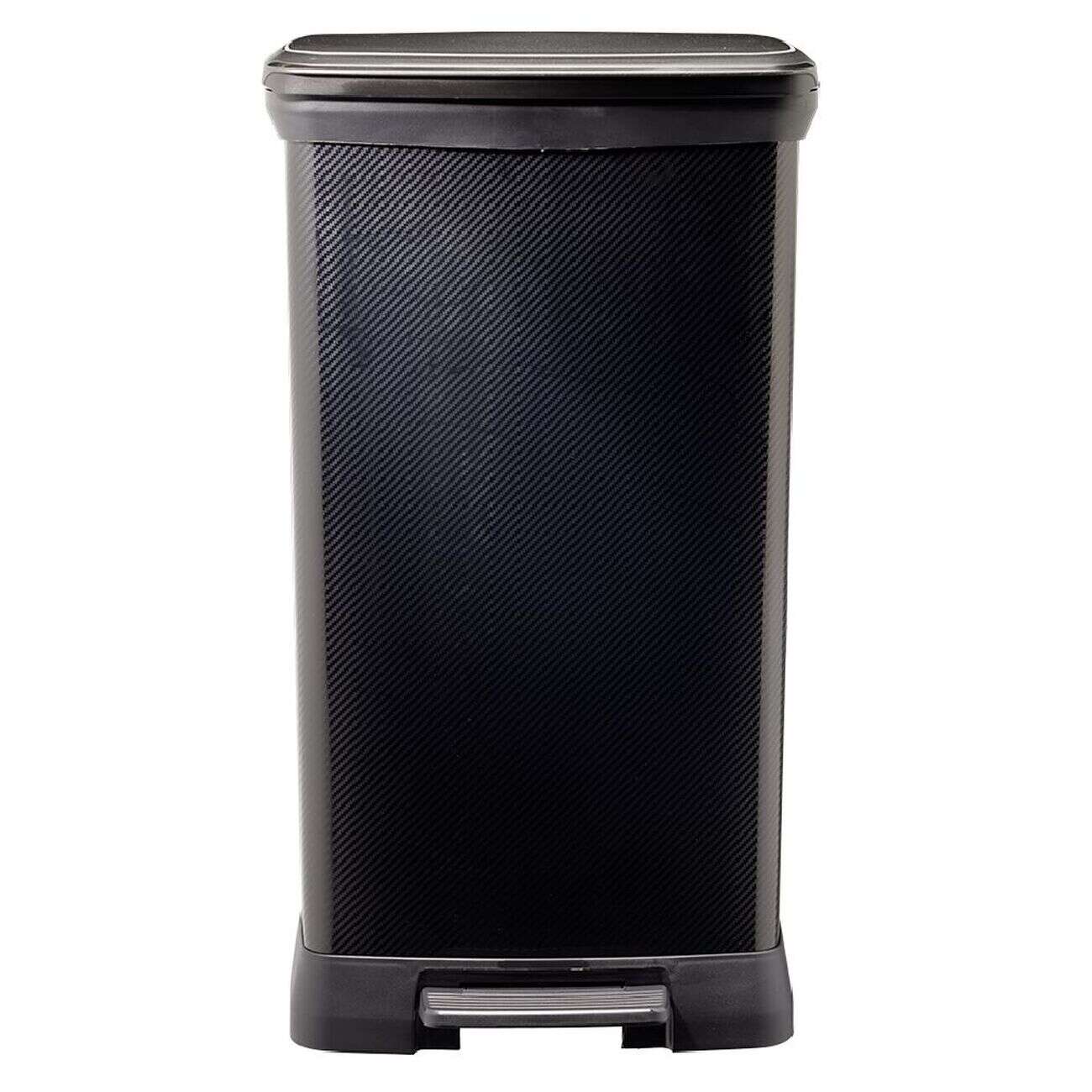 Poubelle à pédale plastique noir carbone 50L