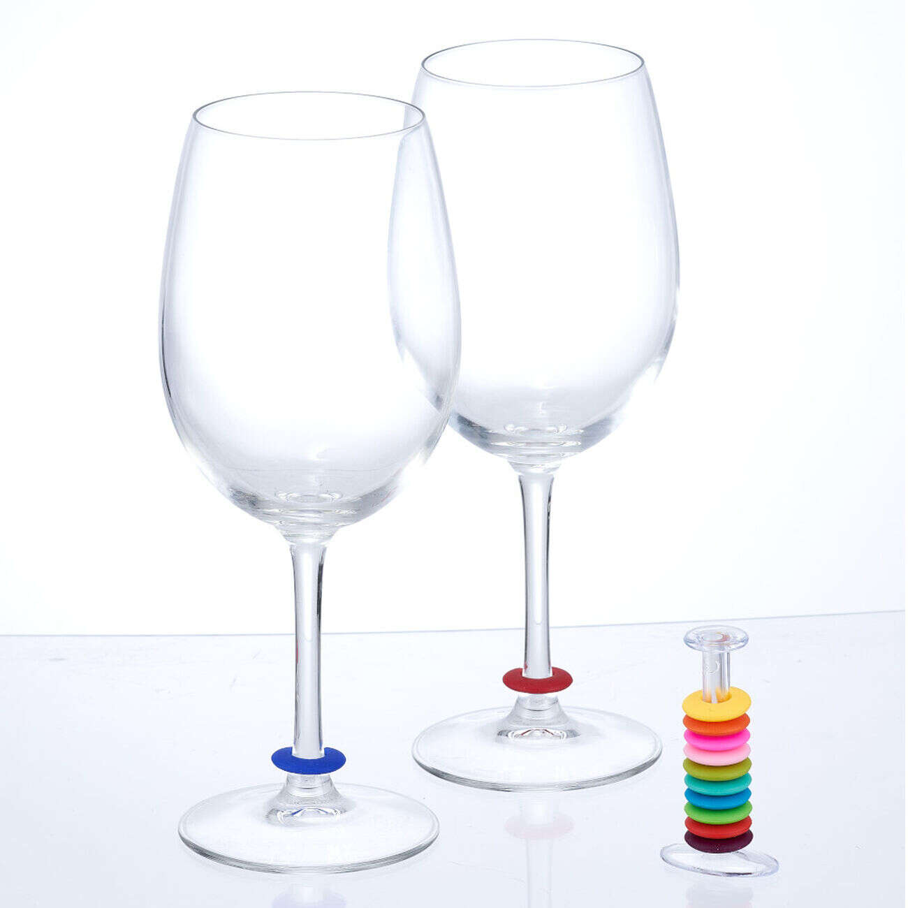 Marqueur multicolore rond pour verre à pied x12
