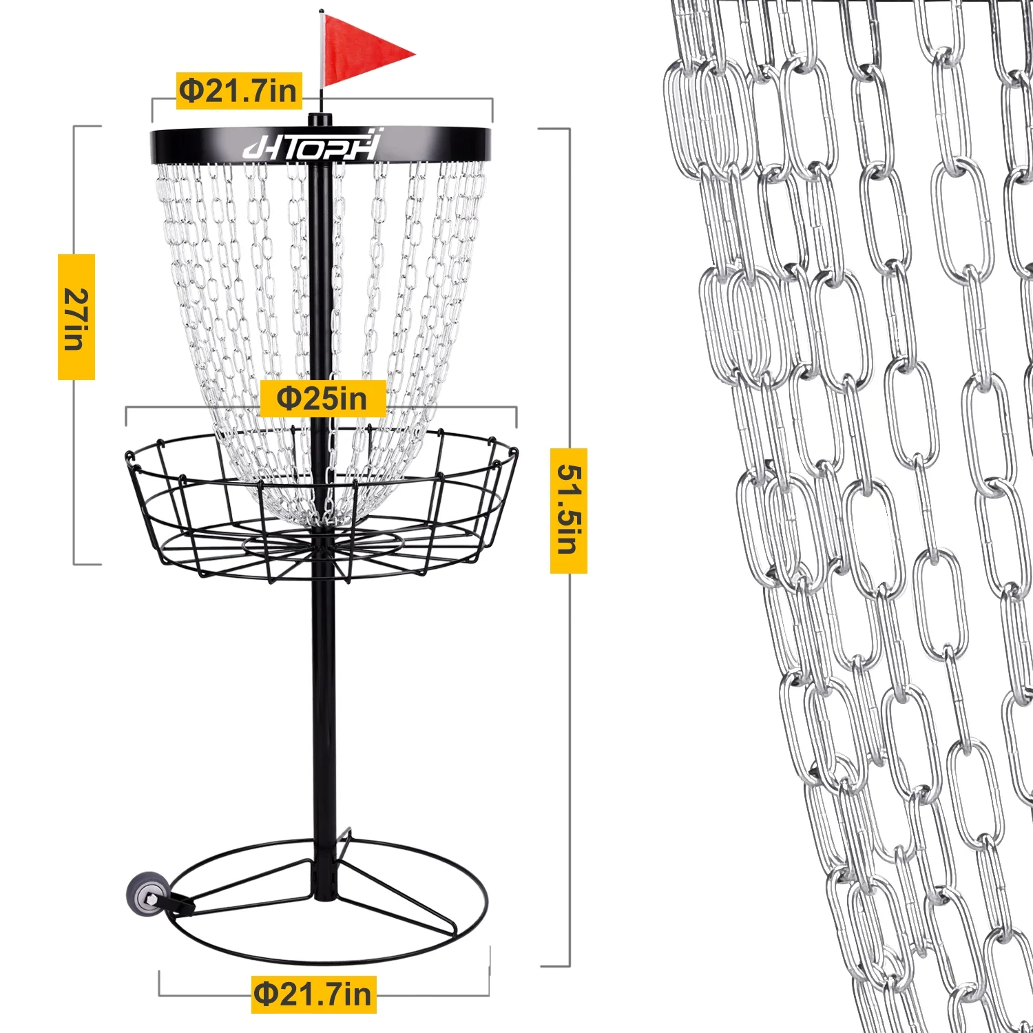 Classic Pro 24-Chain Portable Disc Golf Practice Basket-Choose Your Color - Image 3