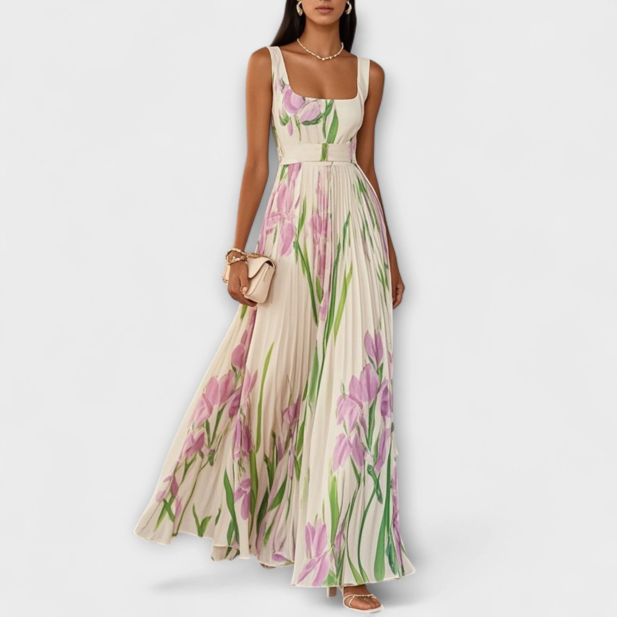 Robe longue fluide en chiffon