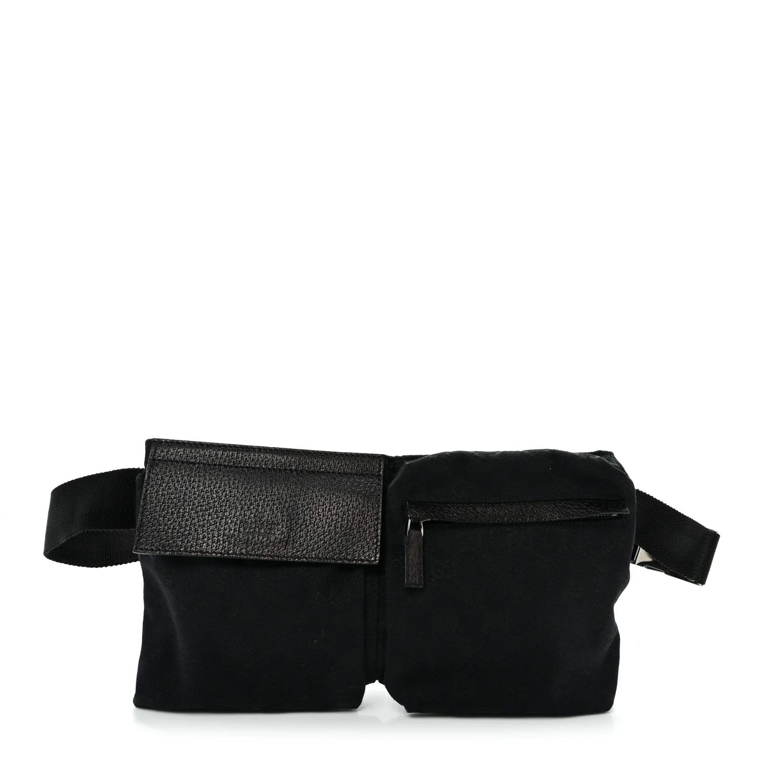 GG Monogram Double Pocket Belt Bag Black