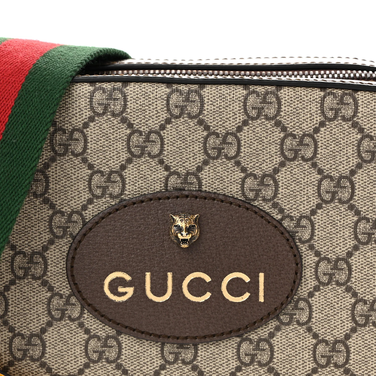 GG Supreme Monogram Web Neo Vintage Shoulder Bag Beige New Acero Crop