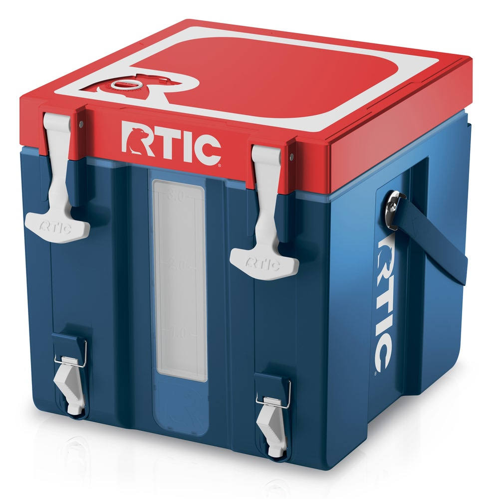 RTIC Halftime Water Cooler 3 Gallon Portable Carrier Container, Drink Beverage Dispenser, Stackable with 2 Taps, Bottleless, BPA-Free, for Sports,