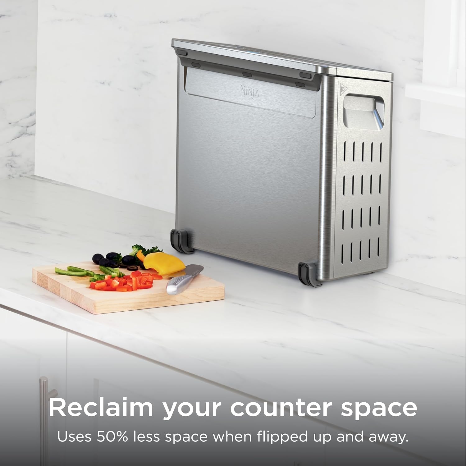 Ninja Flip Toaster Oven & Air Fryer, 8-in-1, Stainless Steel, SP151| Air fry, bake, broil, toast, bagel, dehydrate, reheat, 1800W, Flip up & away, XL capacity