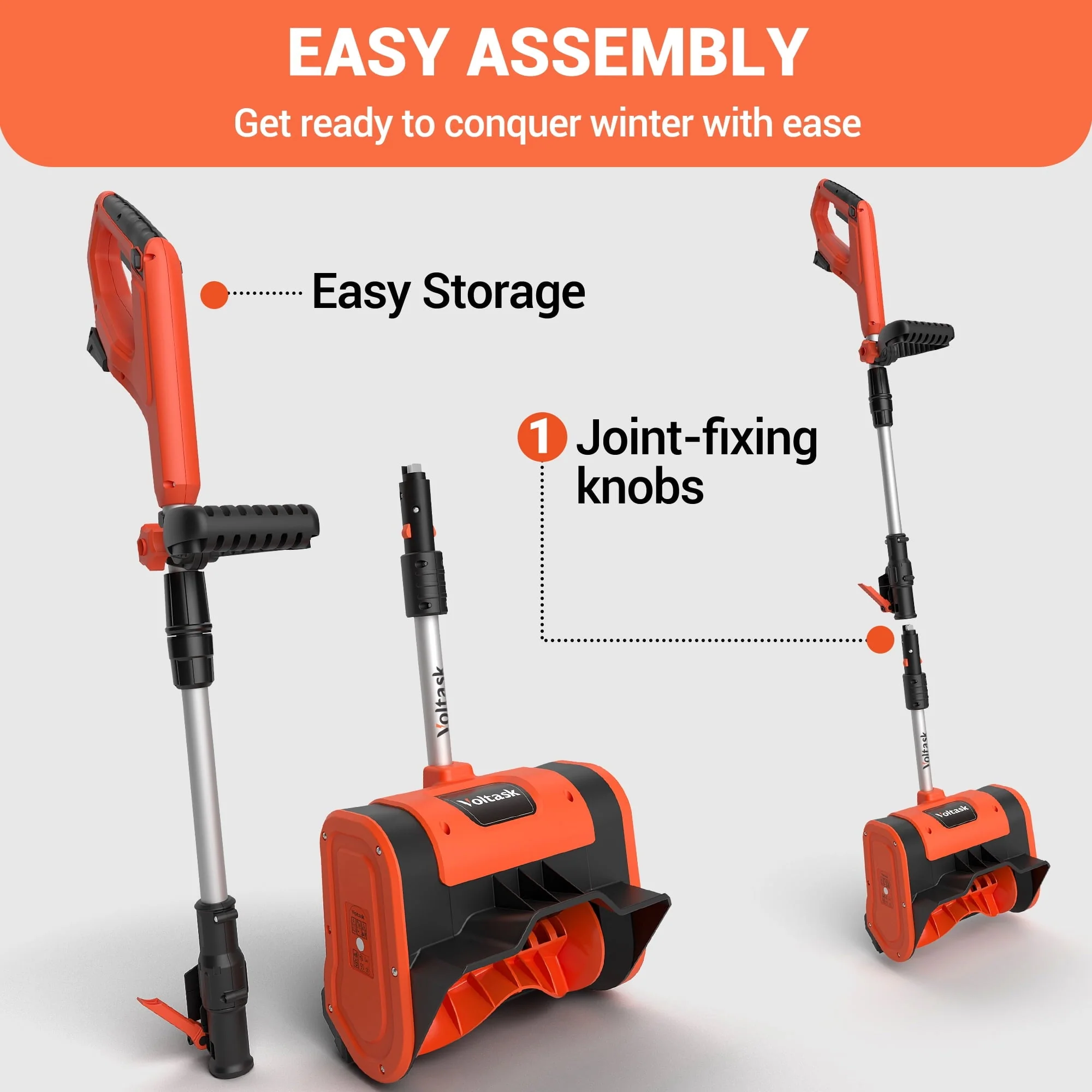 20V 10 Inch Cordless Snow Shovel Lightweight, Battery Quick Charger Included Image 4