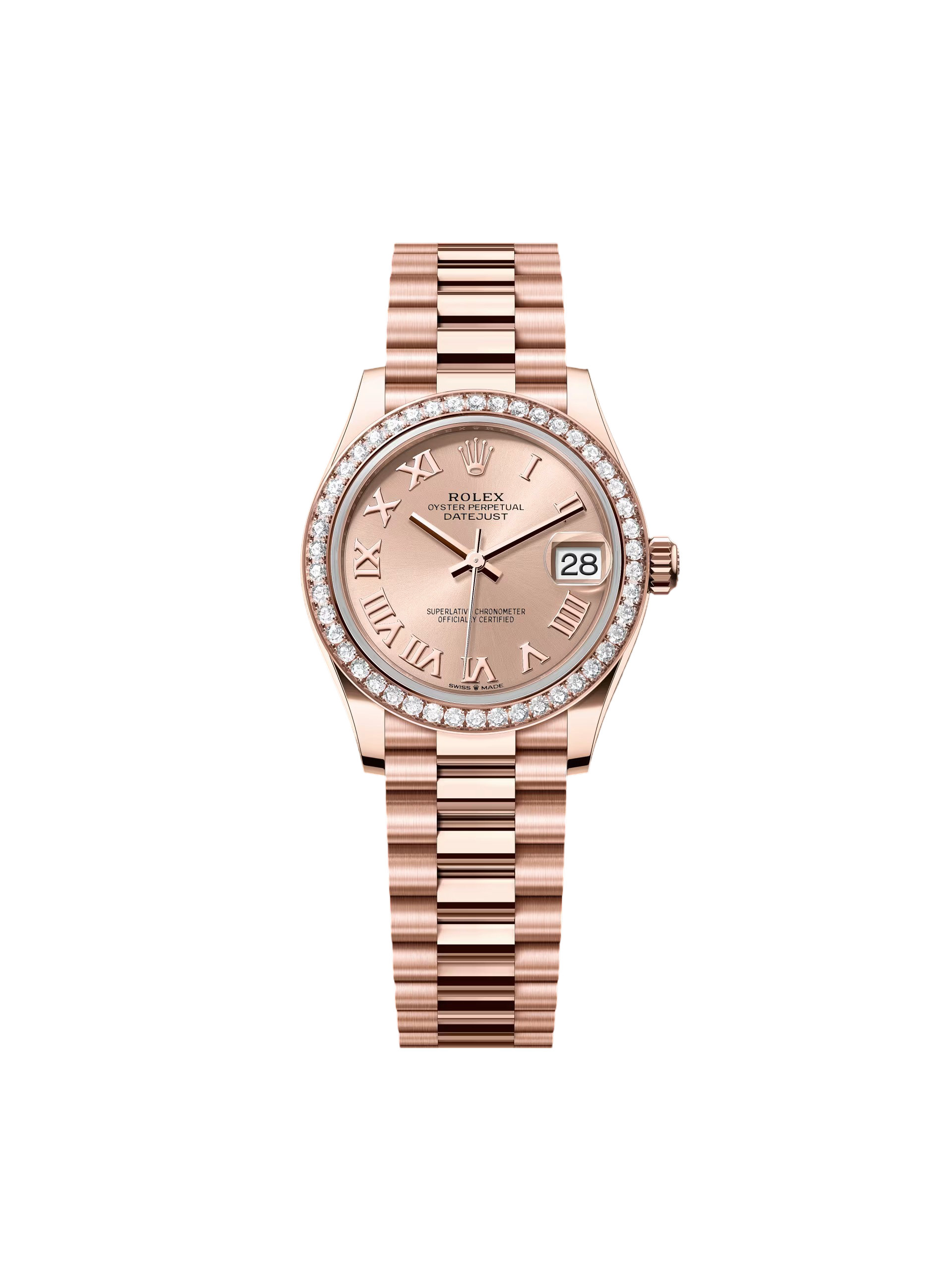 【Super Clone】RLX Datejust m278285RBR-0029 Rosé Roman Dial 31mm