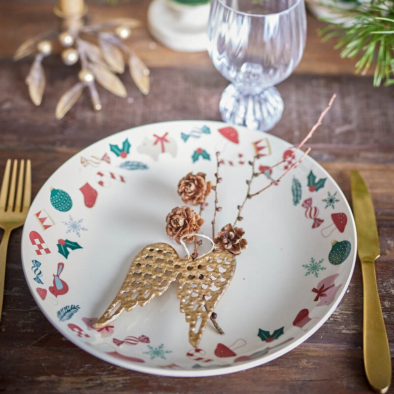 Yule serveringsfat rund 28 cm julemotiv
