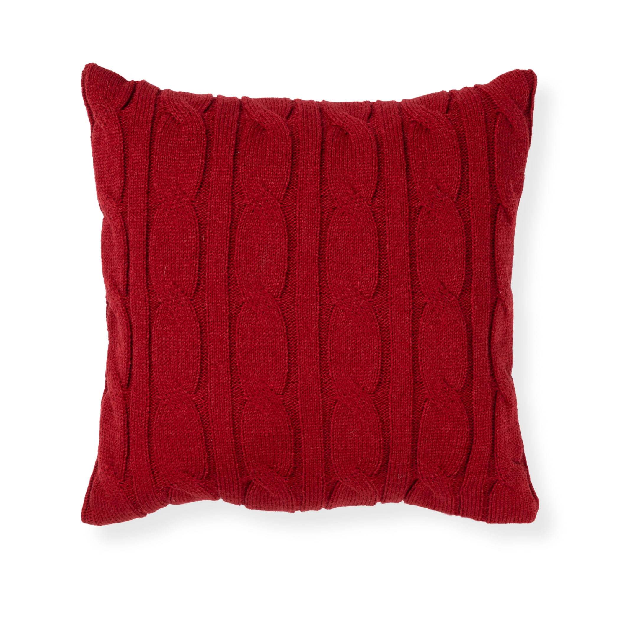 Mainstays Decorative Throw Pillow, Holiday Sweater Knit, 17 inchx17 inch Square, Single Pillow, Size: 17 inch x 17 inch
