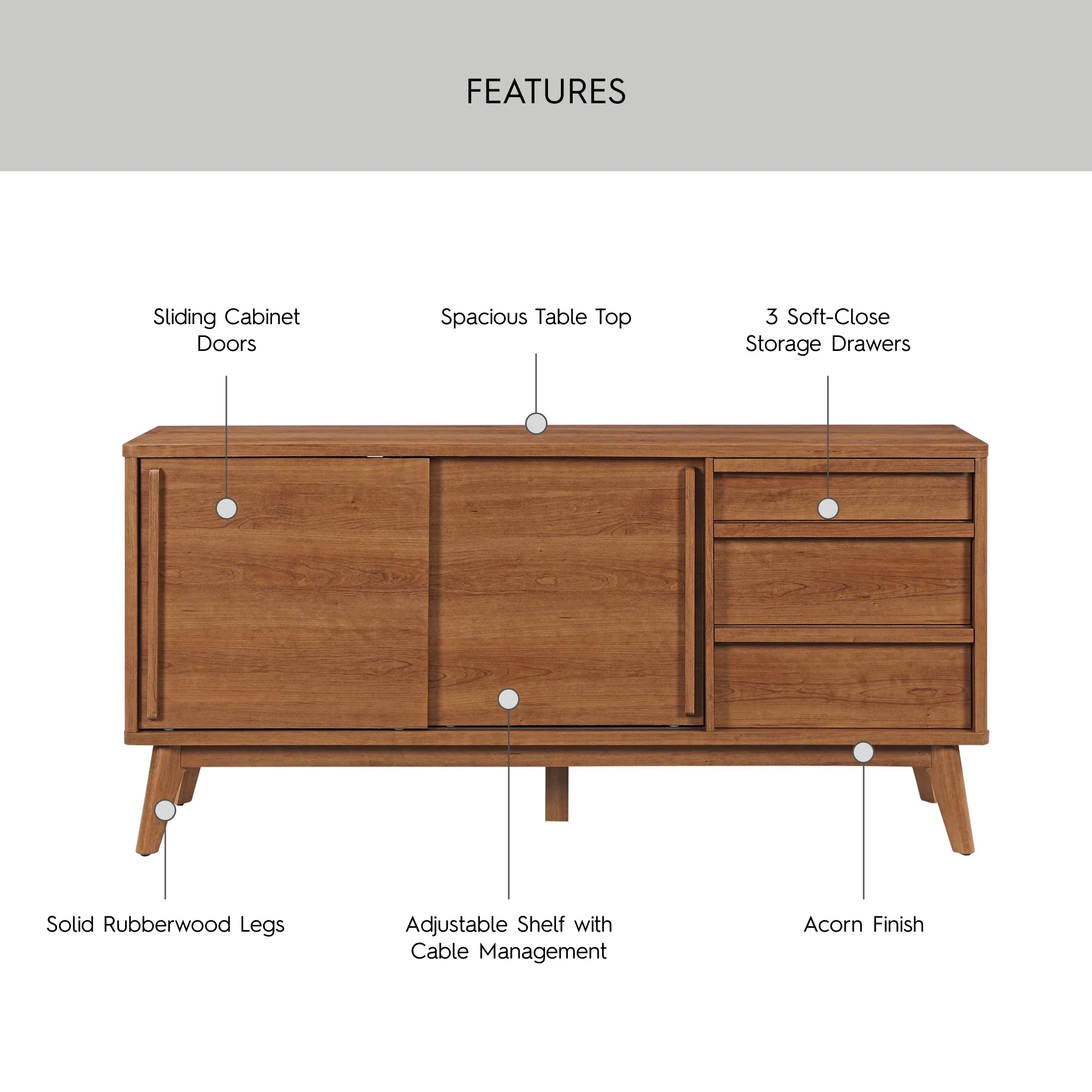 Better Homes & Gardens Greyson TV Stand for TVs up to 70a??, Acorn Finish
