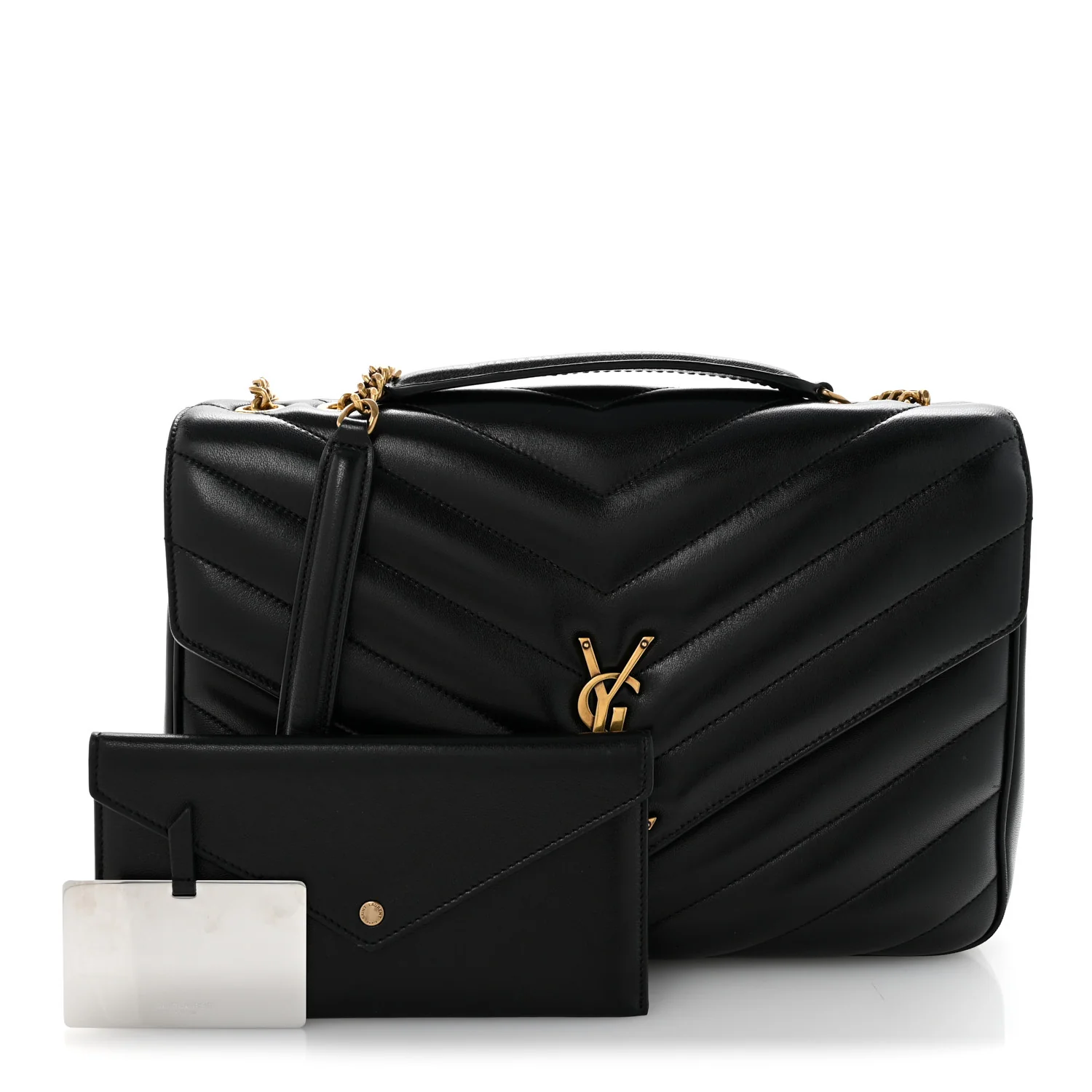 Lambskin Quilted Monogram Large Loulou Black