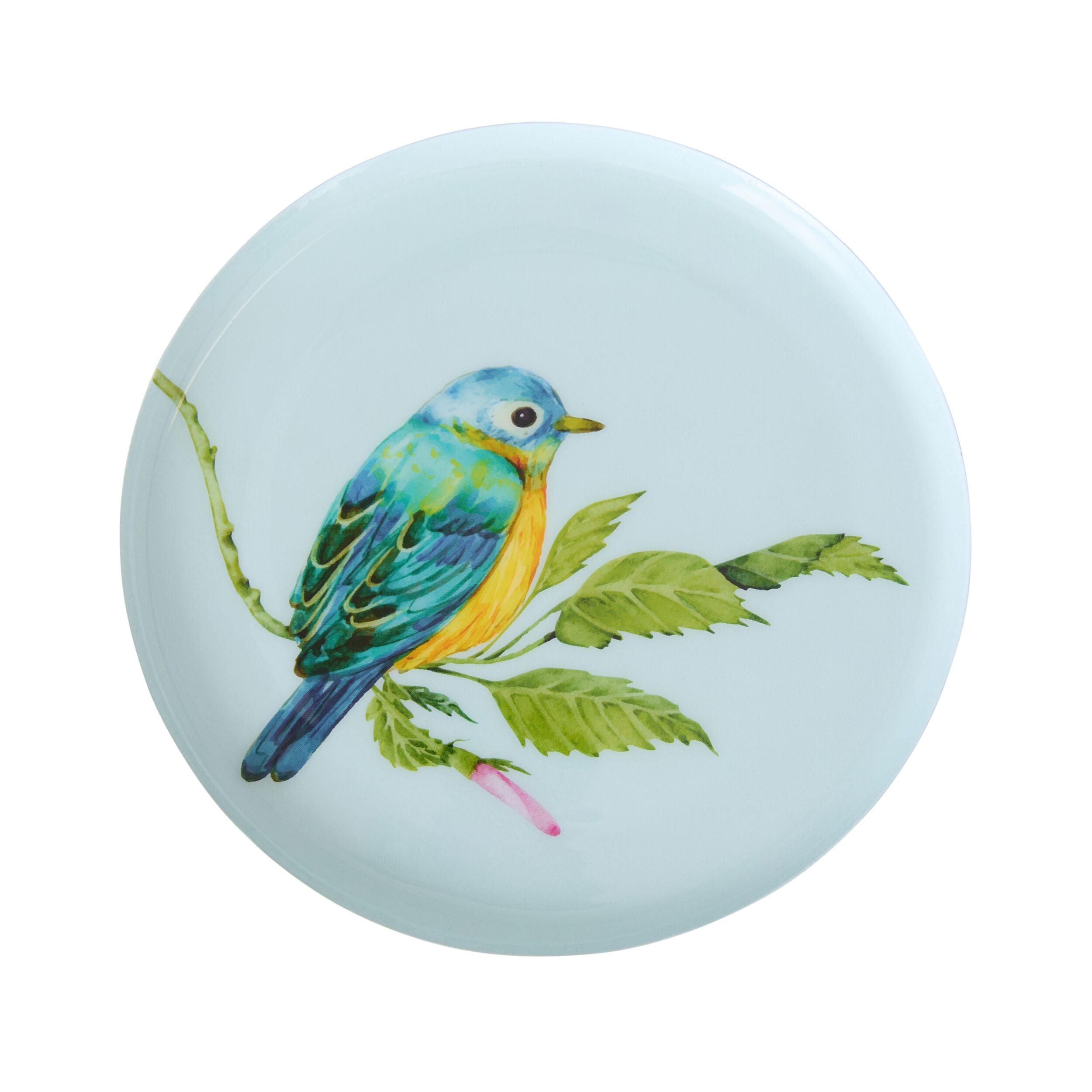 Folk Garden Round Dish Soft Blue