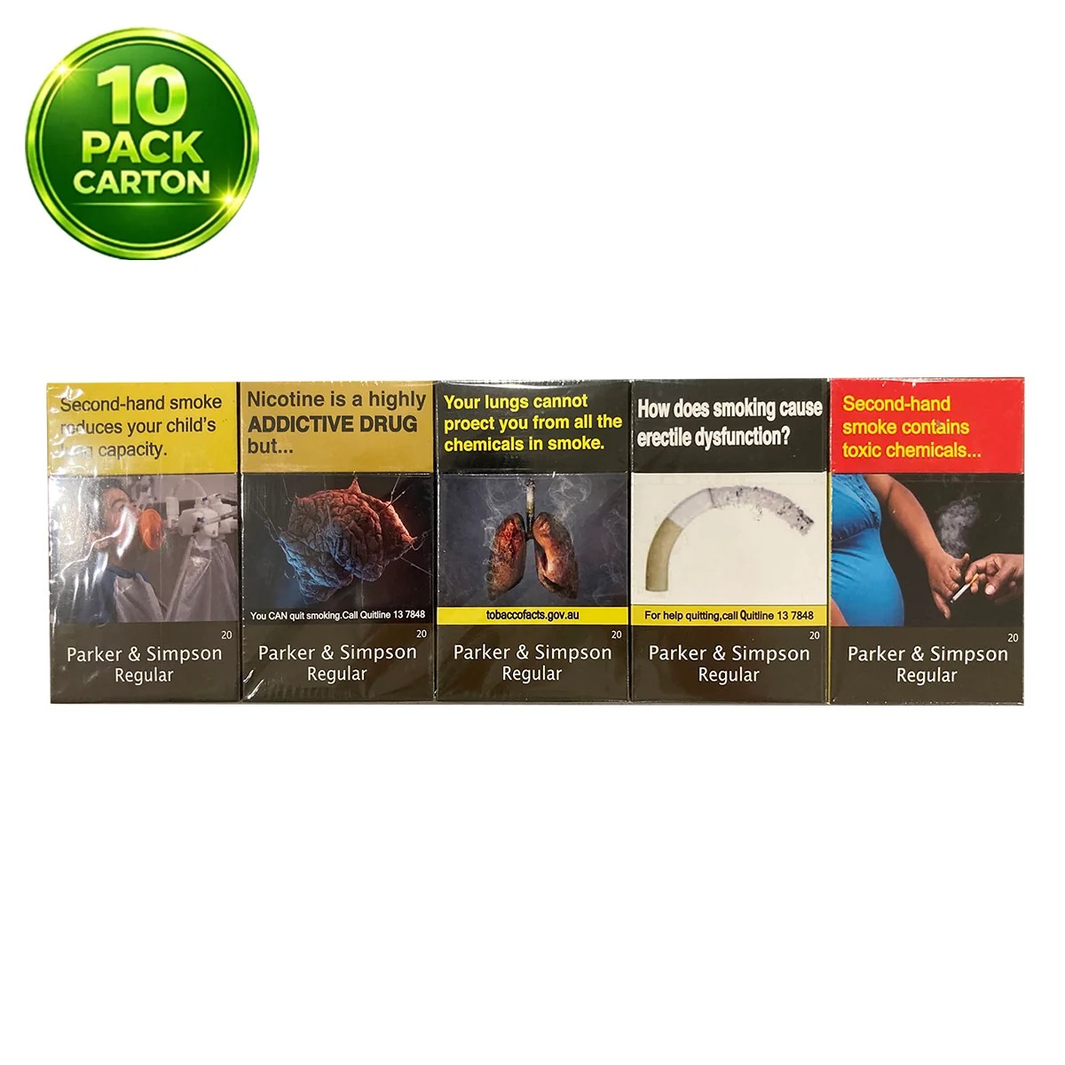 Parker & Simpson Regular 20s Cigarettes x 10 Packs /1 Carton