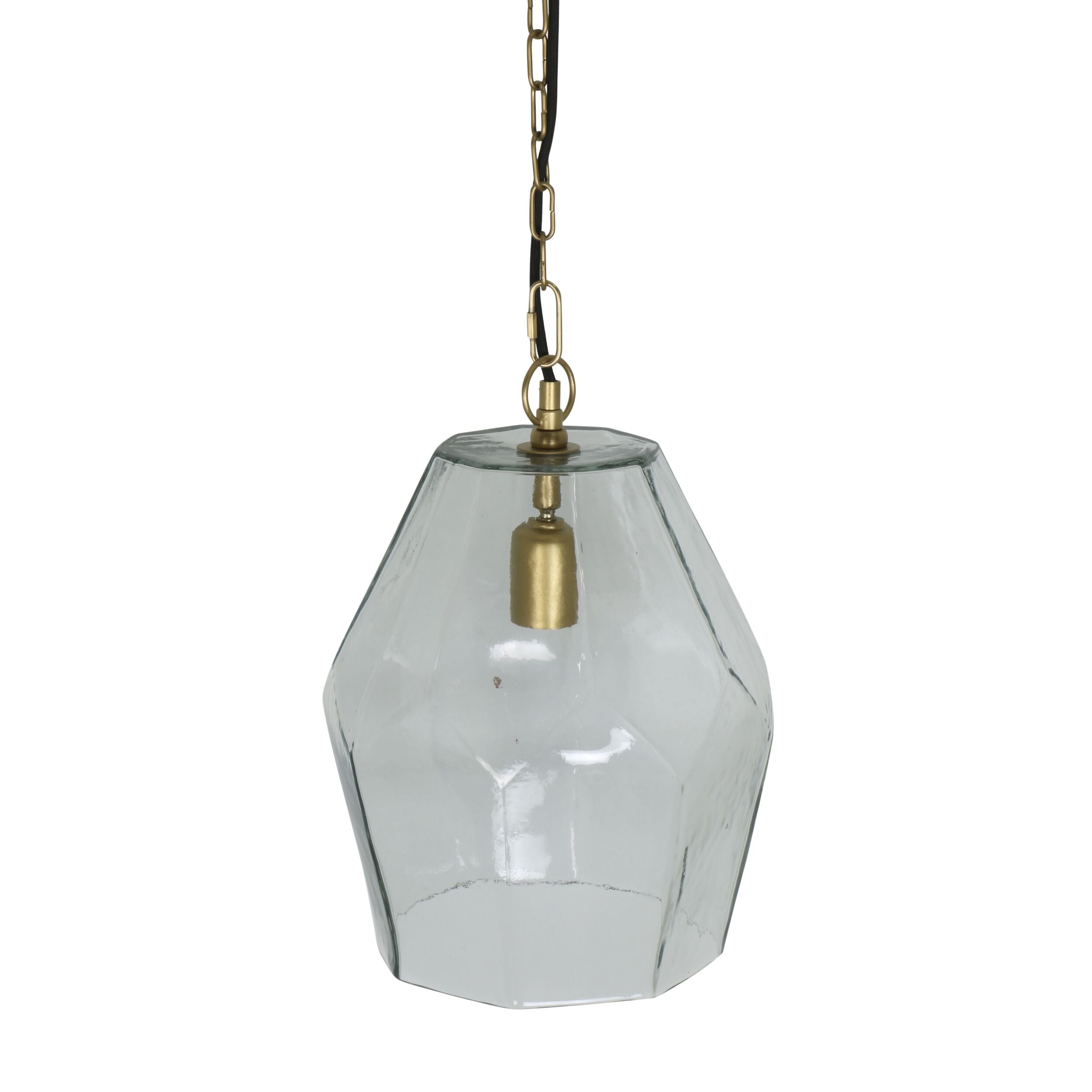Solene Glass Pendant Matte Brass 26x26x36cm