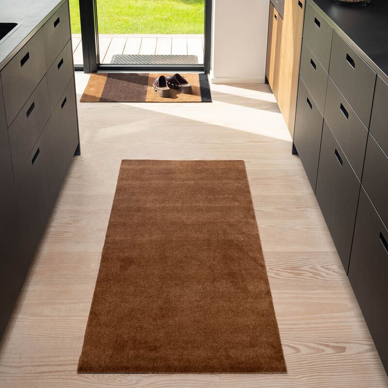 Unicolor gulvmatte 200x90 cm cognac