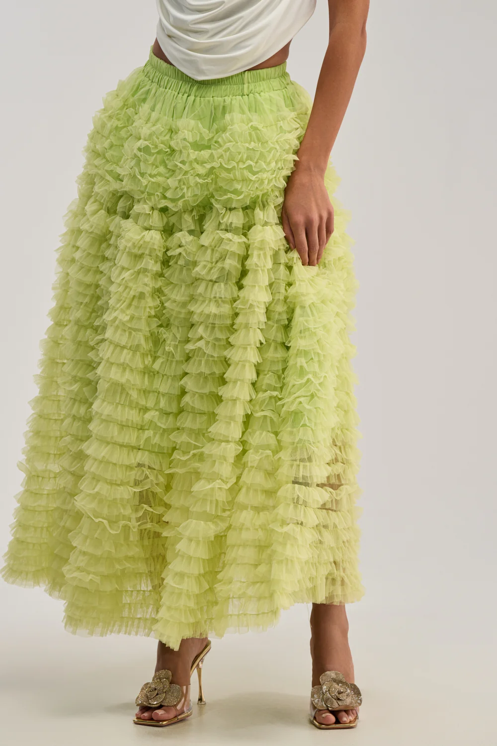 LOVE THE DRAMA MESH MAXI SKIRT - Akira Store